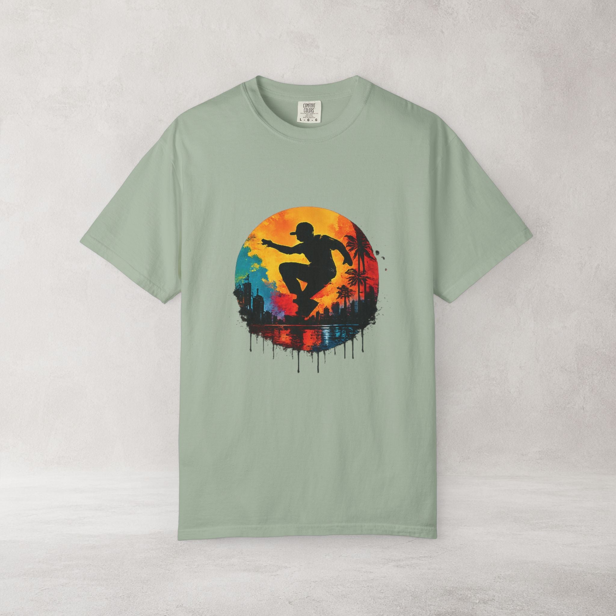Color Splash Surfer T Shirt | Comfort Colors 1717 Beach Art Tee