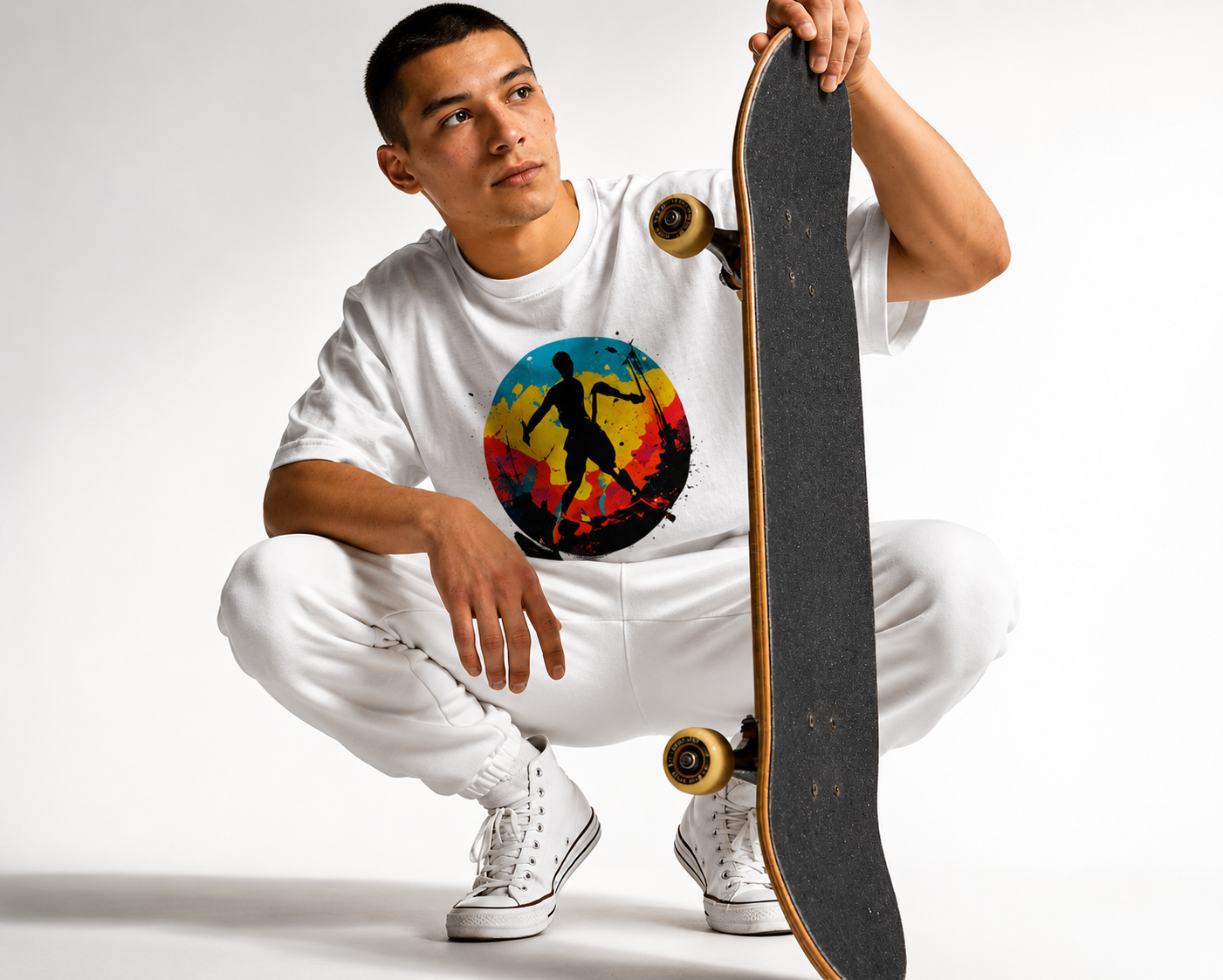 Color Splash Skateboarder T Shirt | Comfort Colors 1717 Skate Art Tee