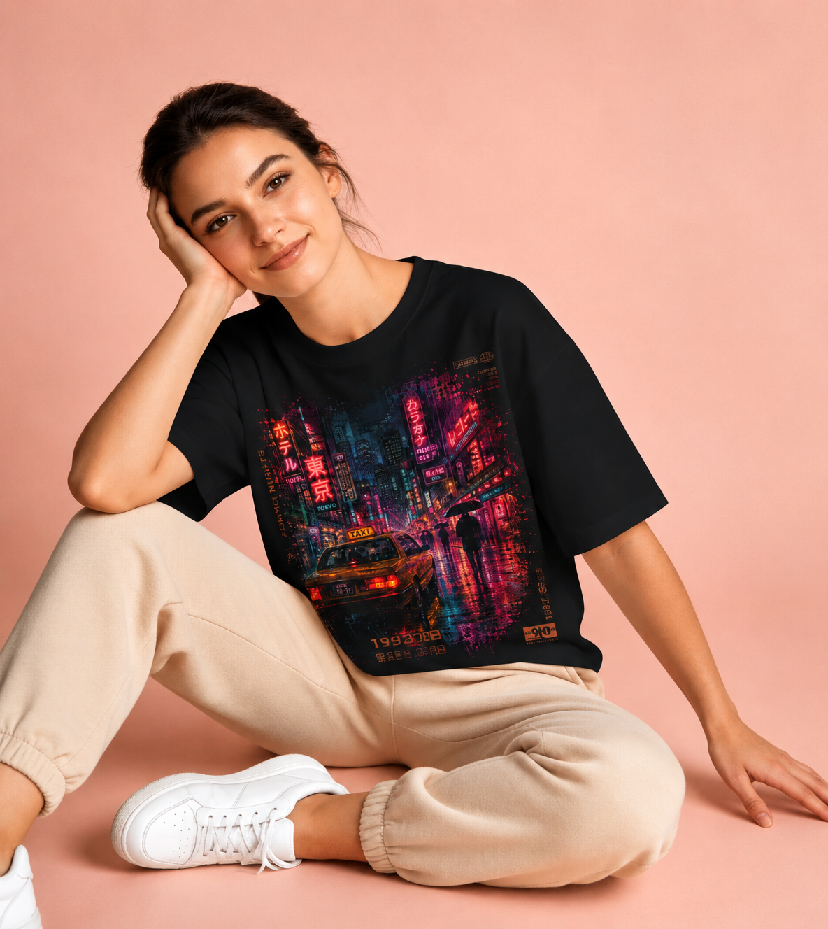 Neon City Reflections T Shirt | Comfort Colors 1717 Retro Cyberpunk Graphic Tee