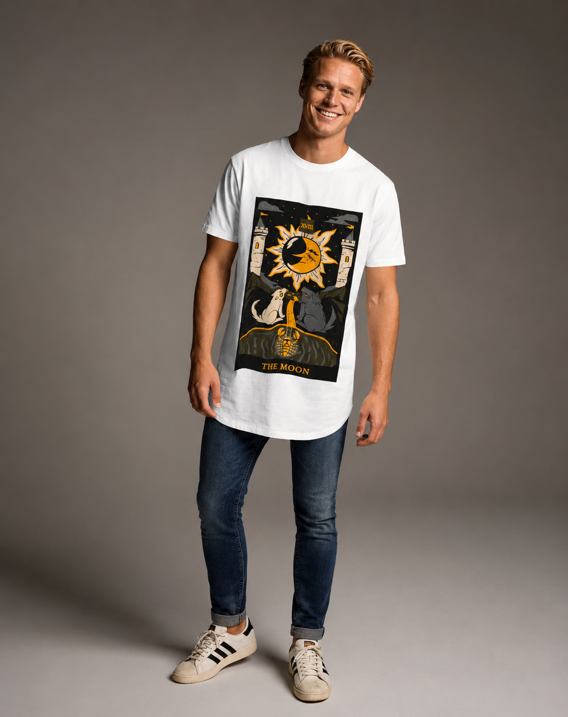 The Moon Tarot Card T Shirt |  Comfort Colors 1717 Mystical Lunar Graphic Tee