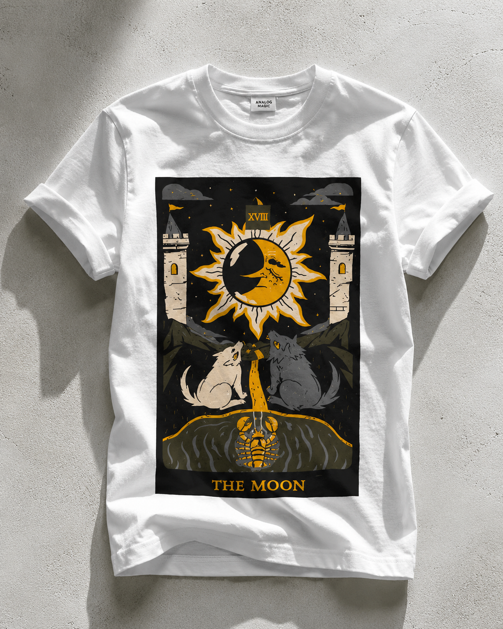 The Moon Tarot Card T Shirt |  Comfort Colors 1717 Mystical Lunar Graphic Tee