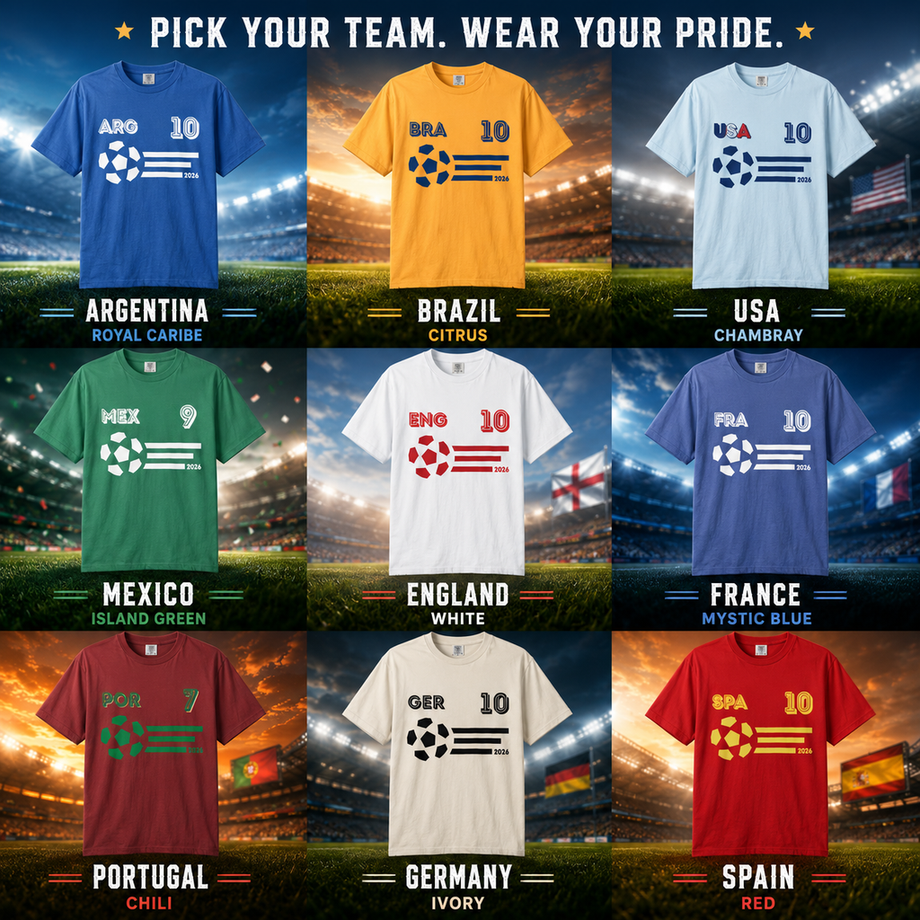 World Soccer 2026 Football Fan Collection | Comfort Colors® 1717 Tee