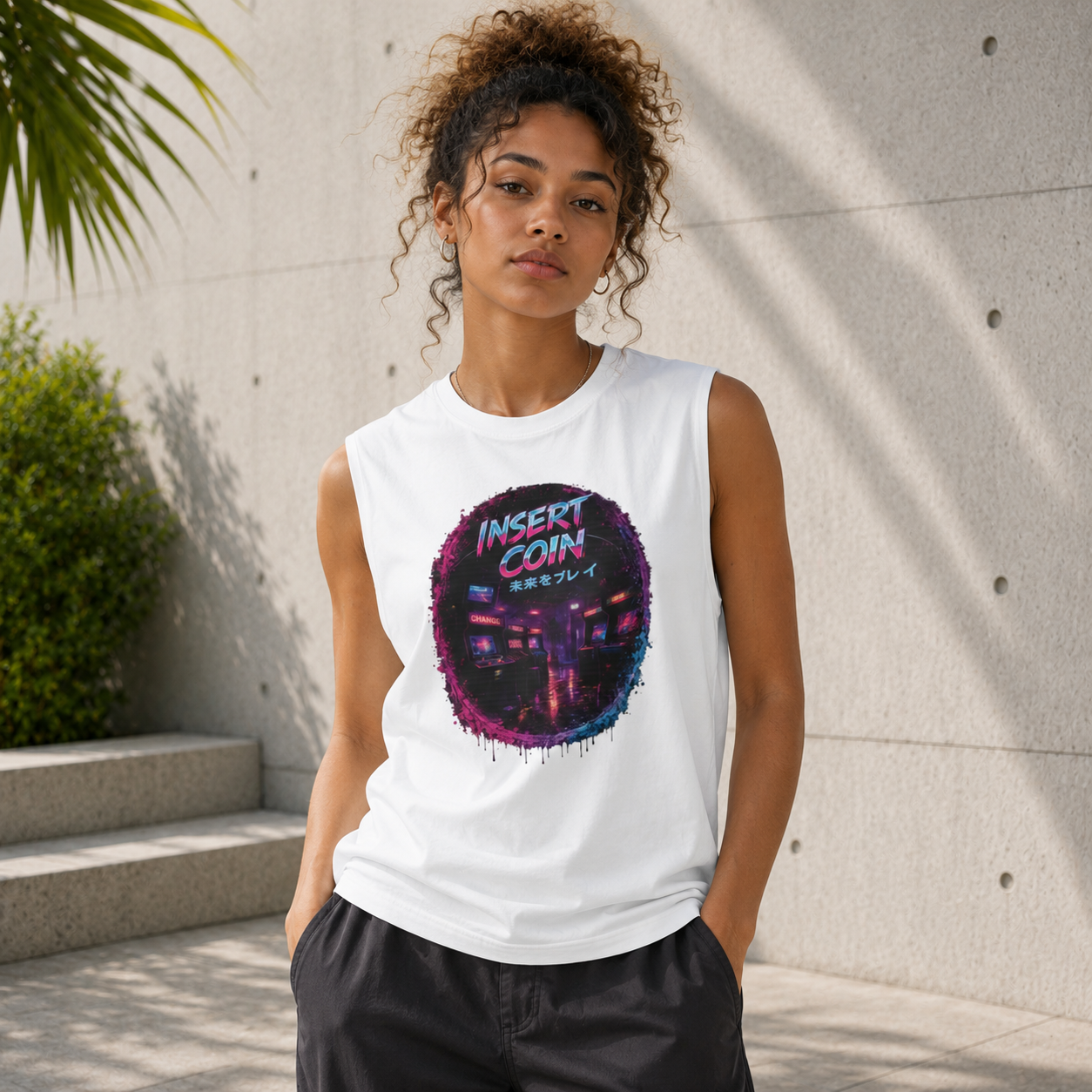 Insert Coin Muscle Tank | Retro Arcade Gaming Streetwear Tank