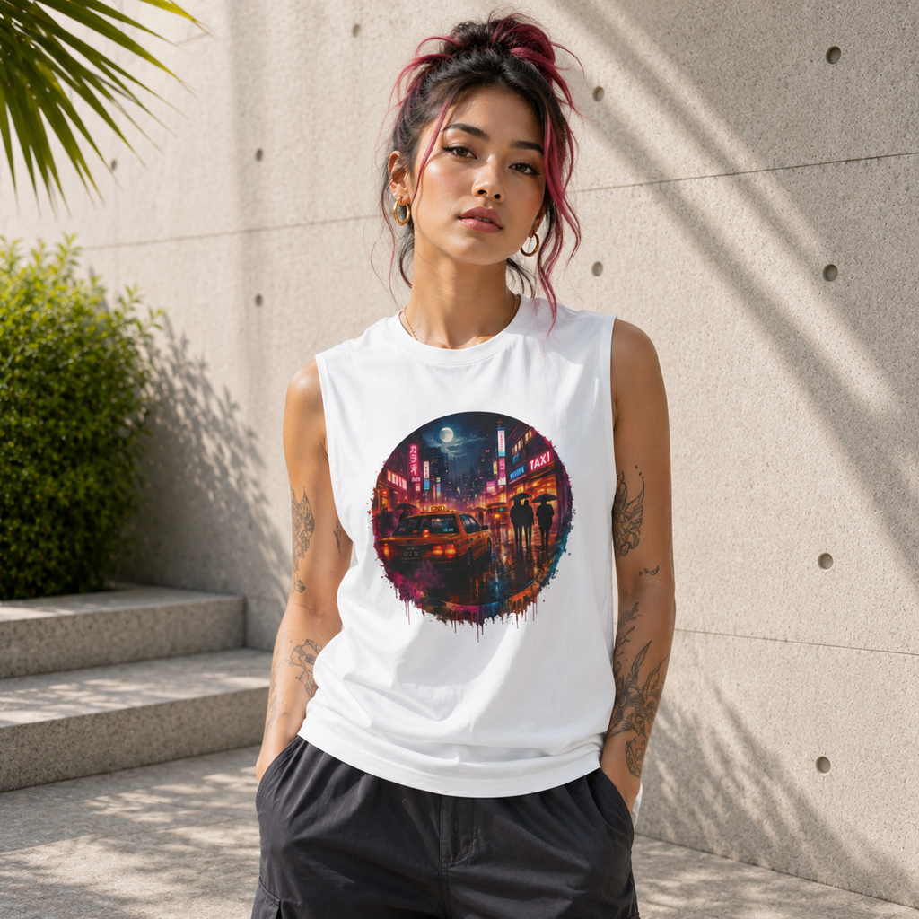 Tokyo Nights Muscle Tank | Retro Futuristic Streetwear Tank