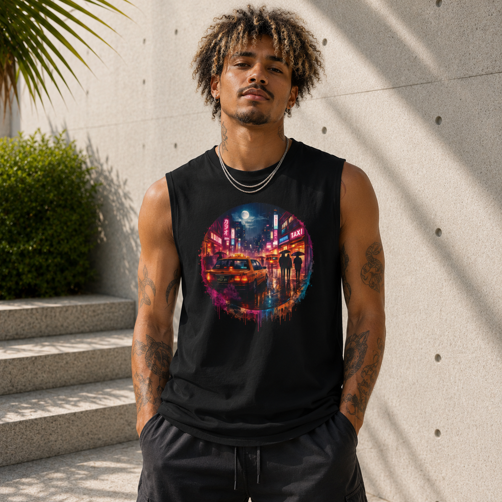 Tokyo Nights Muscle Tank | Retro Futuristic Streetwear Tank