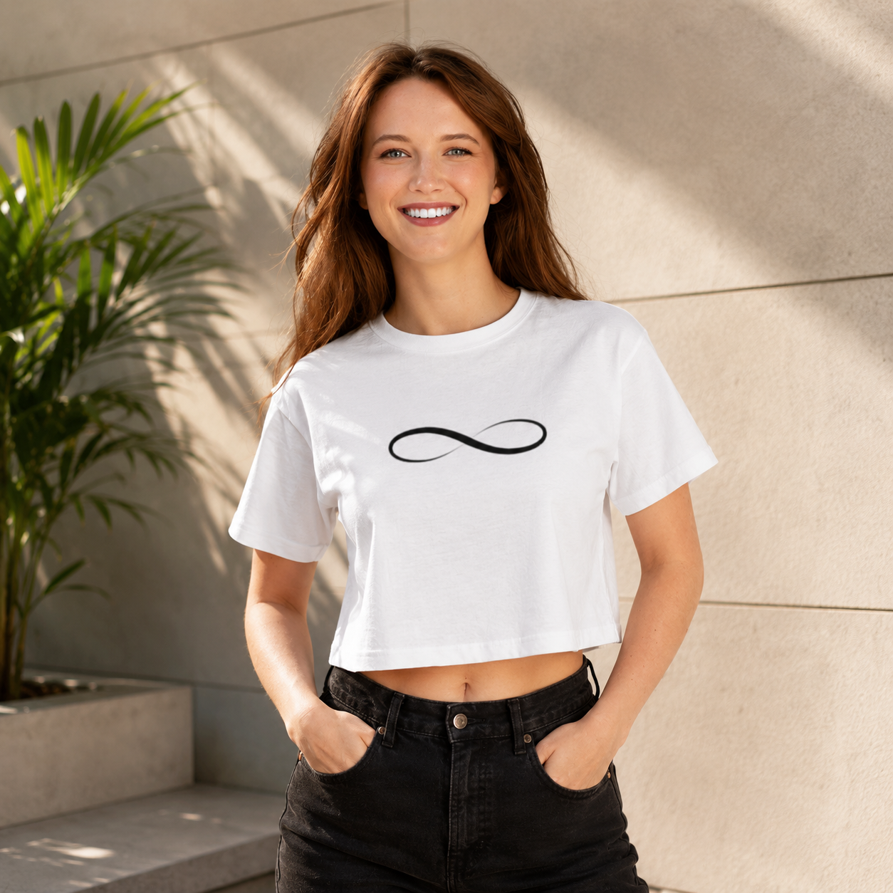 Infinity Symbol Crop Top for Women | Minimalist Aesthetic Tee