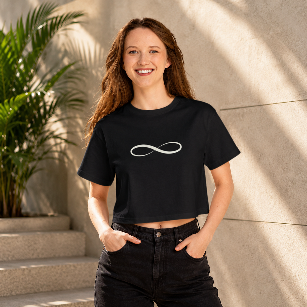 Infinity Symbol Crop Top for Women | Minimalist Aesthetic Tee