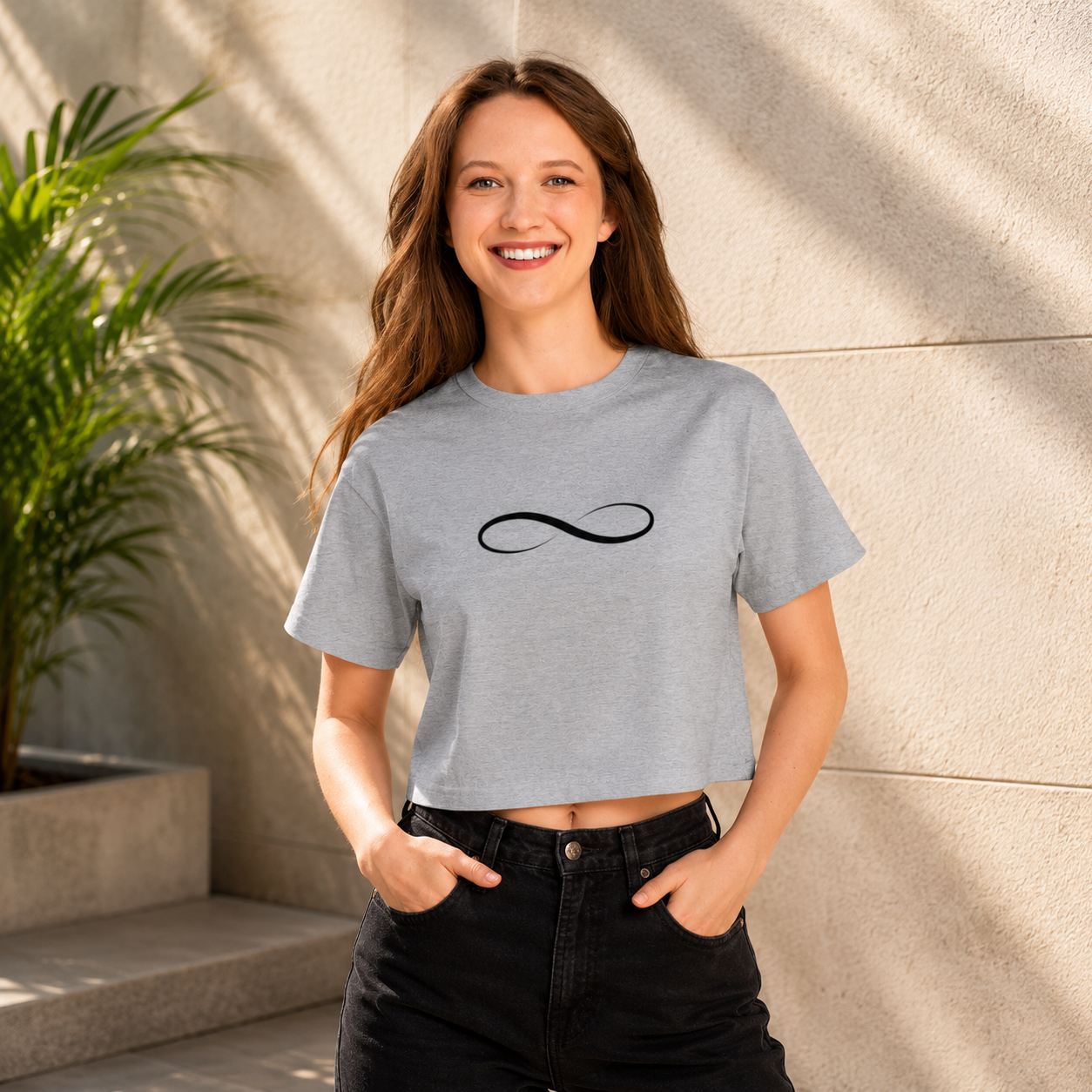 Infinity Symbol Crop Top for Women | Minimalist Aesthetic Tee