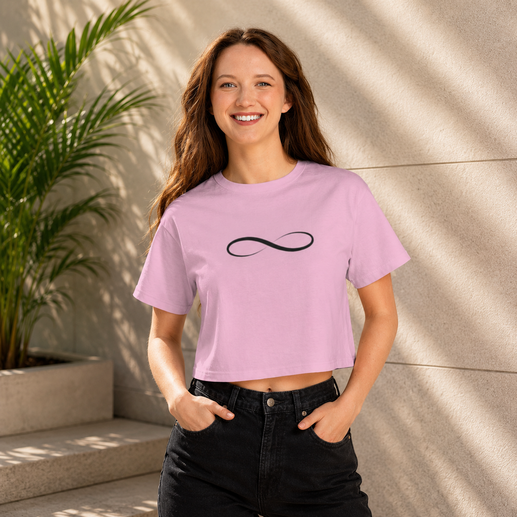 Infinity Symbol Crop Top for Women | Minimalist Aesthetic Tee
