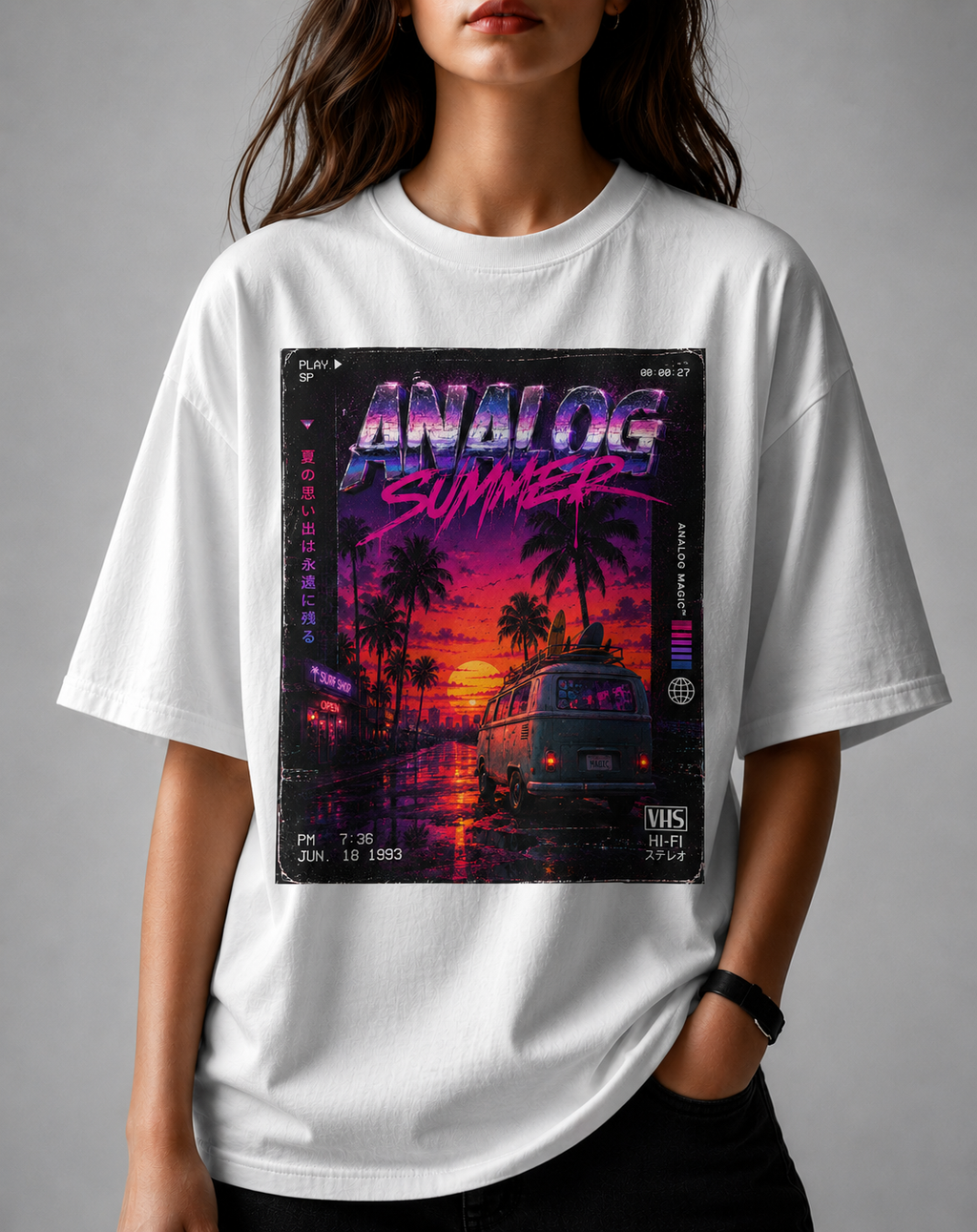 Analog Summer Vaporwave T Shirt | Comfort Colors 1717 Retro Synthwave Graphic Tee