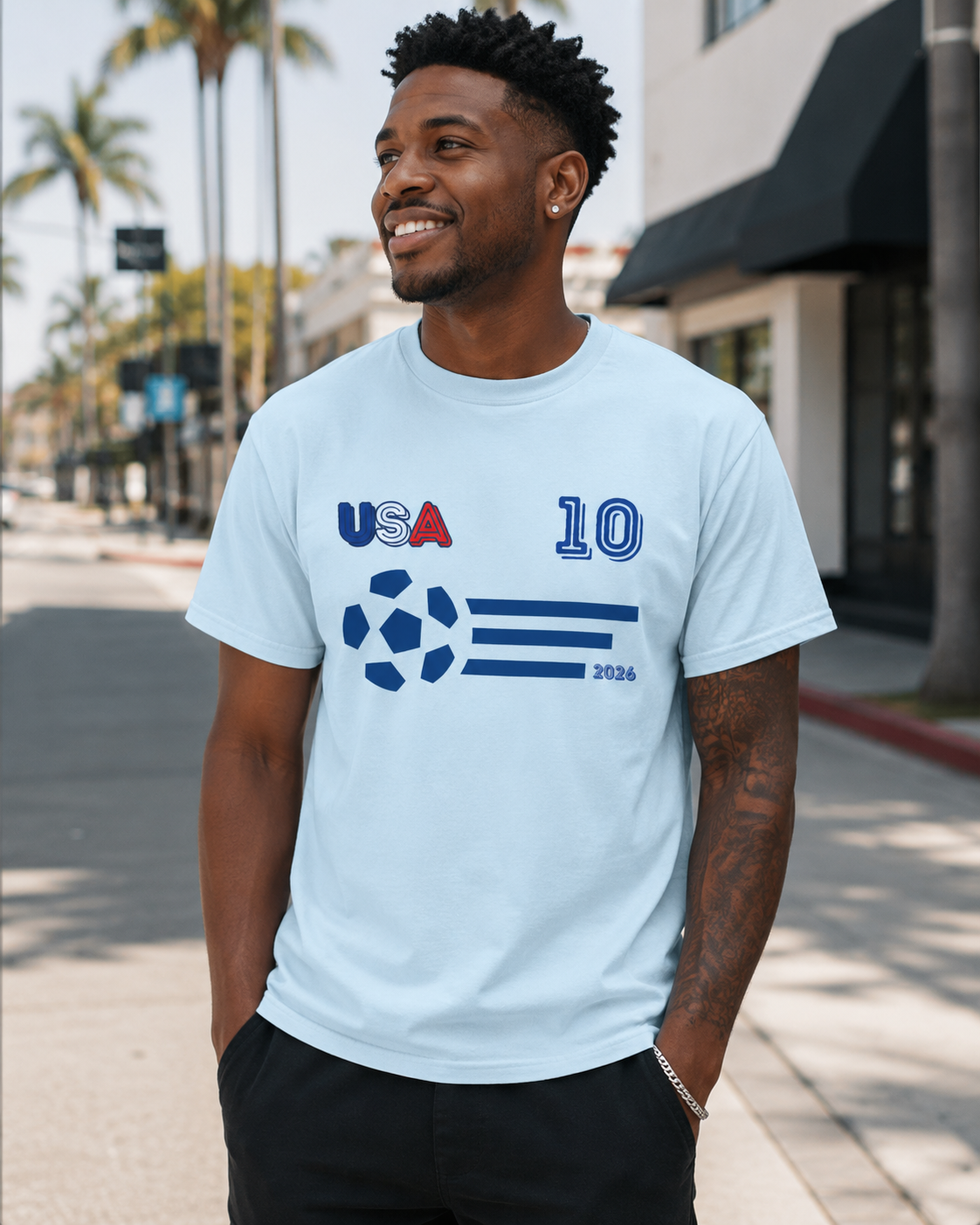 USA No. 10 Soccer T-Shirt | USA 10 Football Fan Tee | Comfort Colors 1717