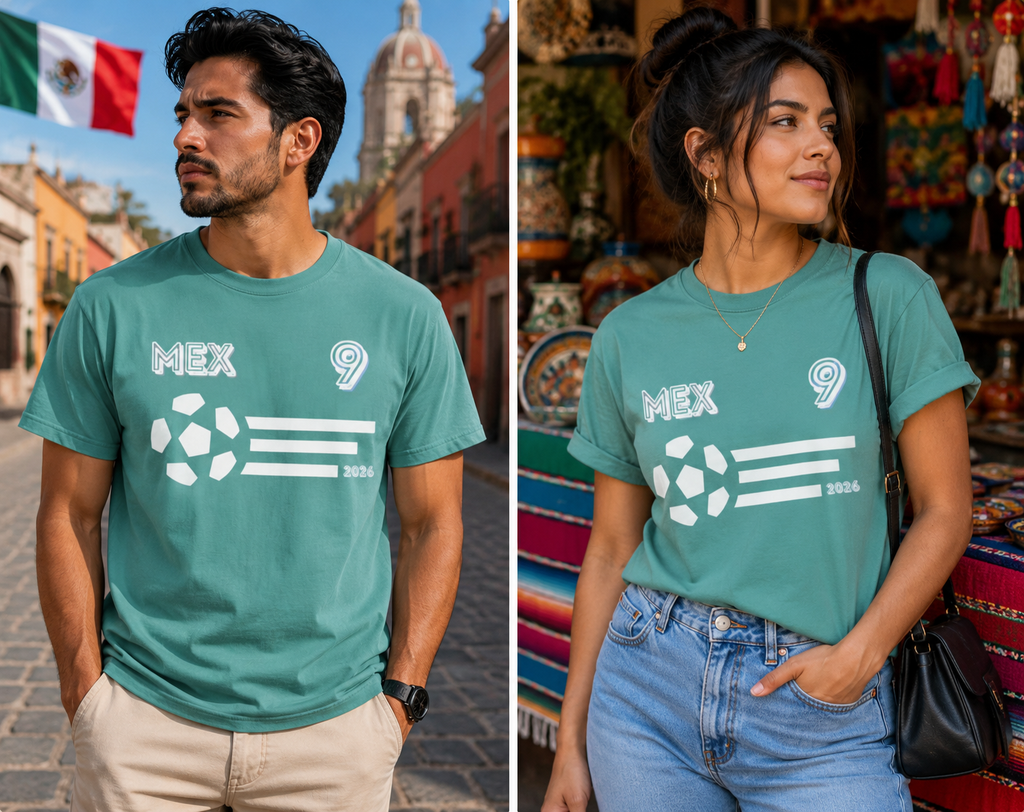 Mexico No. 9 Soccer T-Shirt | MEX 9 Football Fan Tee | Comfort Colors 1717