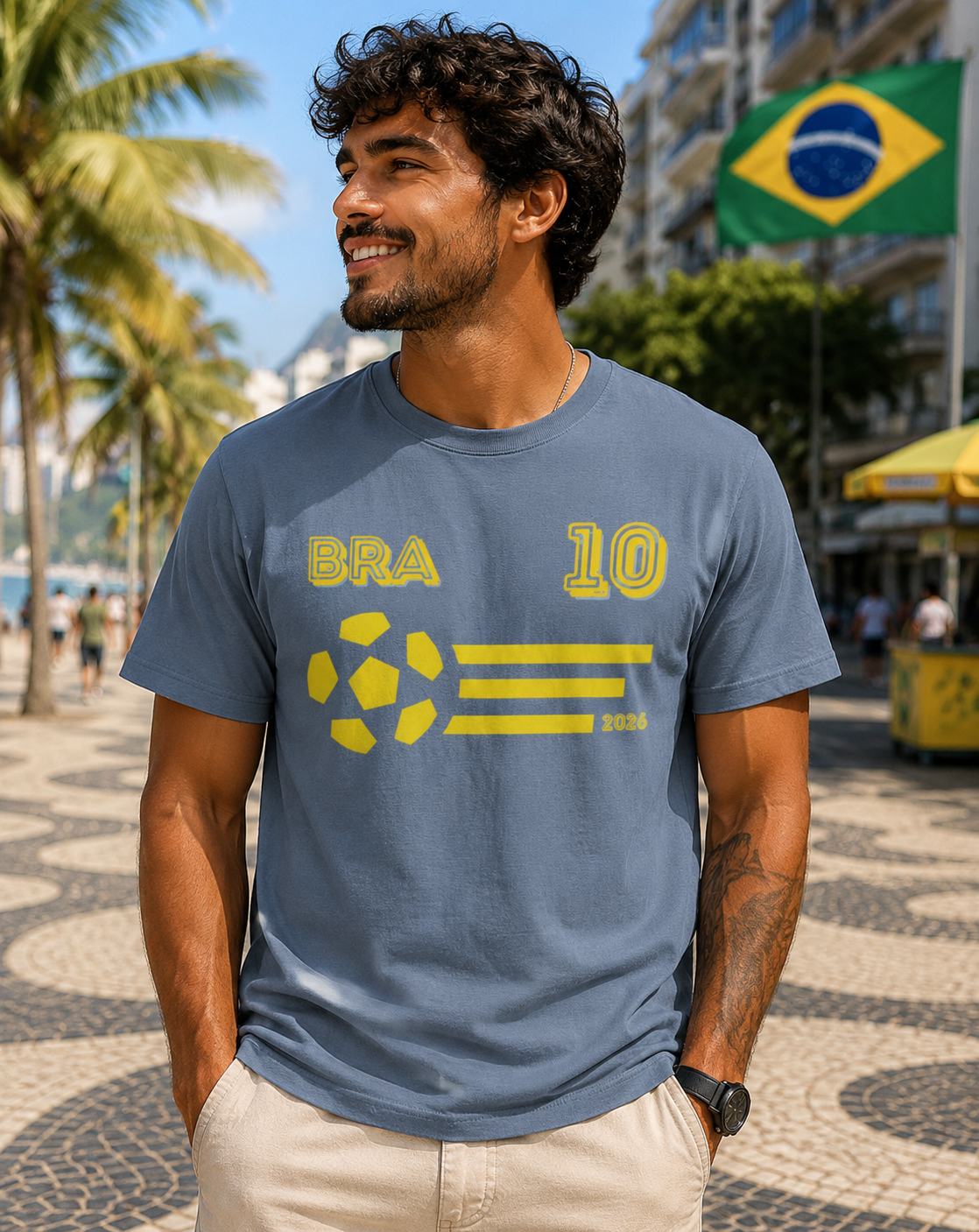 Brazil No. 10 Football T-Shirt | BRA 10 Soccer Fan Tee | Comfort Colors 1717