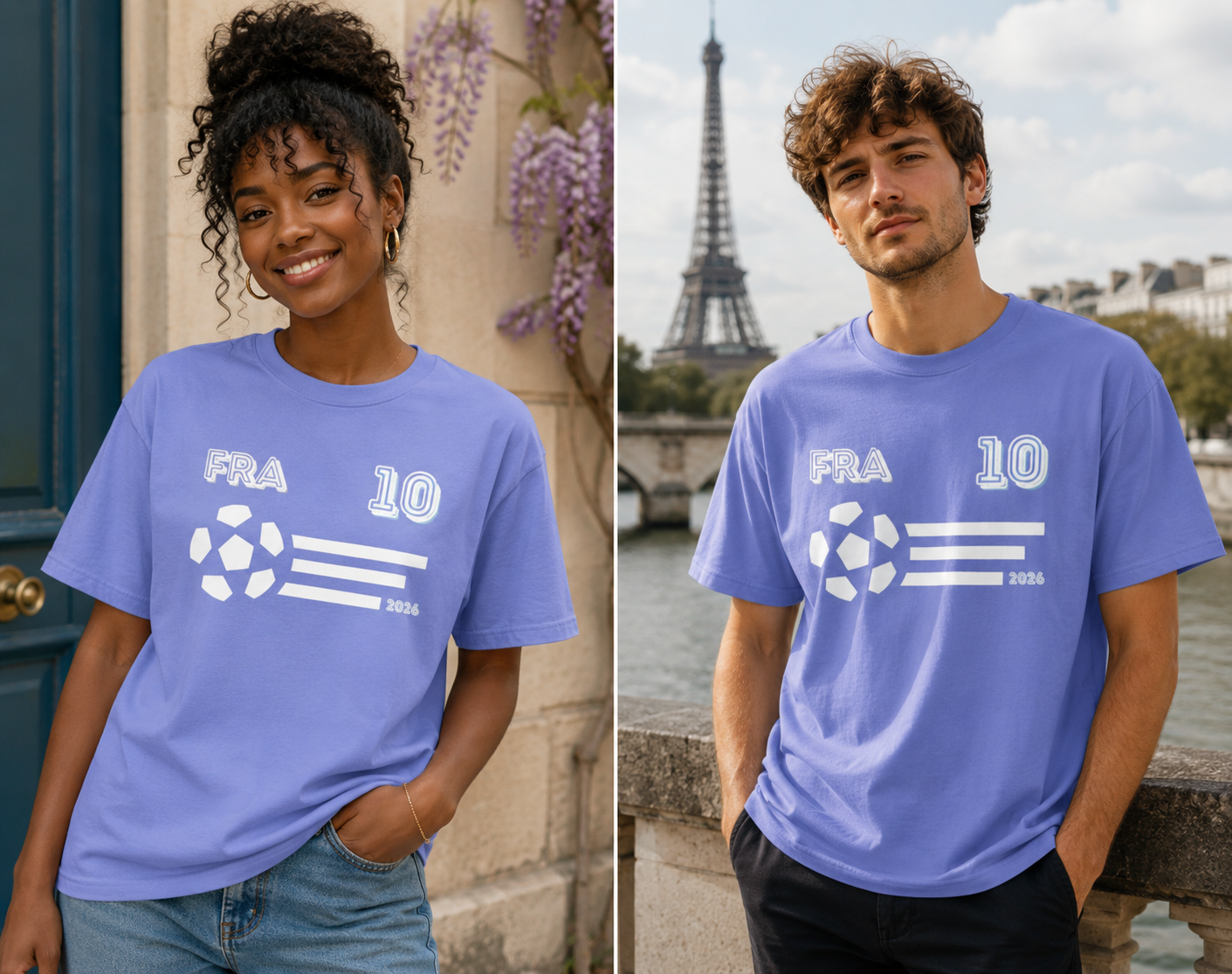 France No. 10 Football T-Shirt | FRA 10 Soccer Fan Tee | Comfort Colors 1717