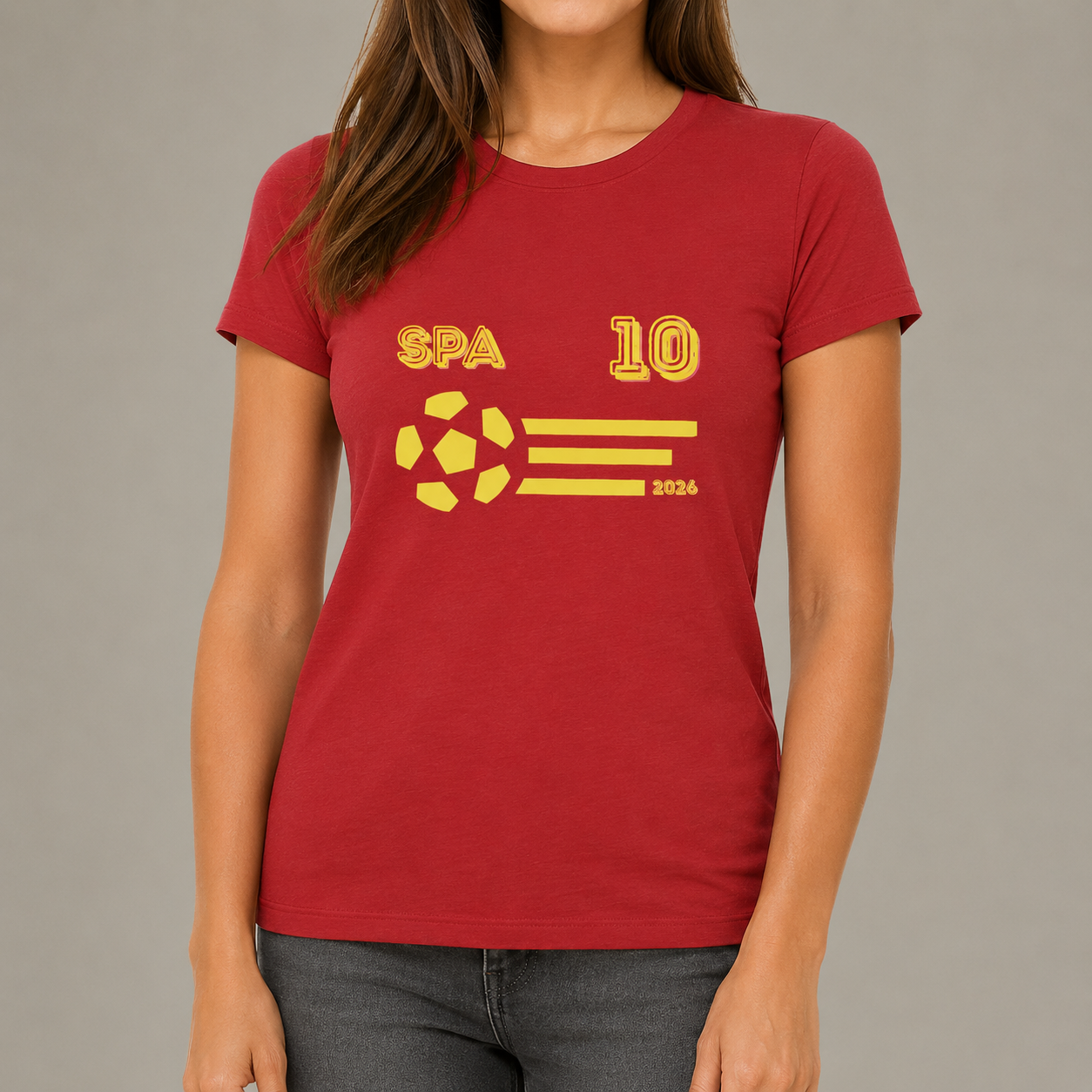 Spain Soccer Fan Tee | SPA 10 Football Supporter Shirt | Spanish Football Graphic T-Shirt