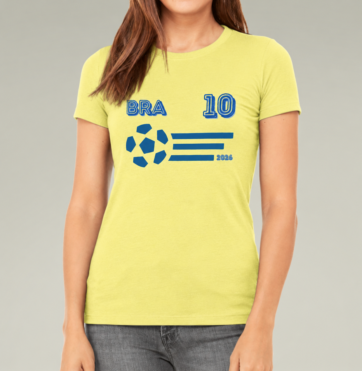 Brazil Soccer Fan Tee | BRA 10 Football Supporter Shirt | Brazilian Football Graphic T-Shirt