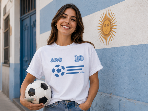 Argentina Soccer Fan T-Shirt | ARG 10 Football Supporter Tee | Comfort Colors® 1717
