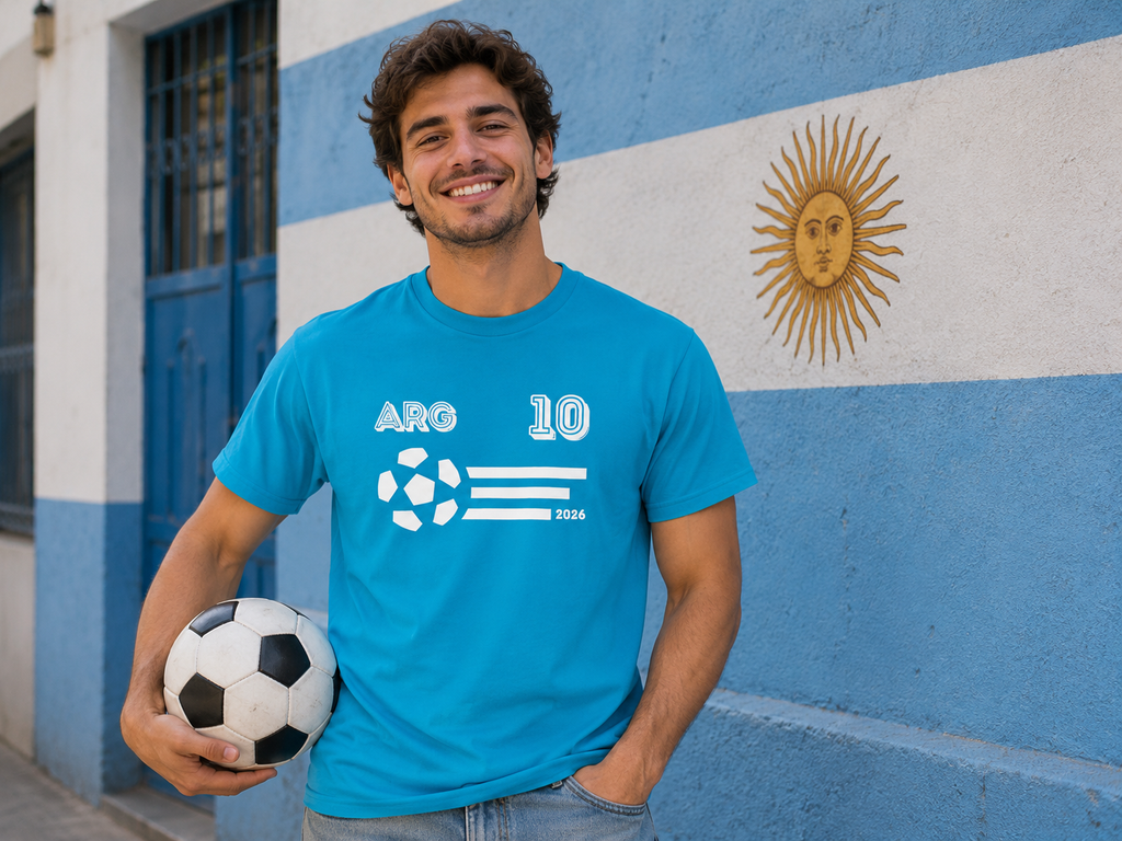 Argentina Soccer Fan T-Shirt | ARG 10 Football Supporter Tee | Comfort Colors® 1717