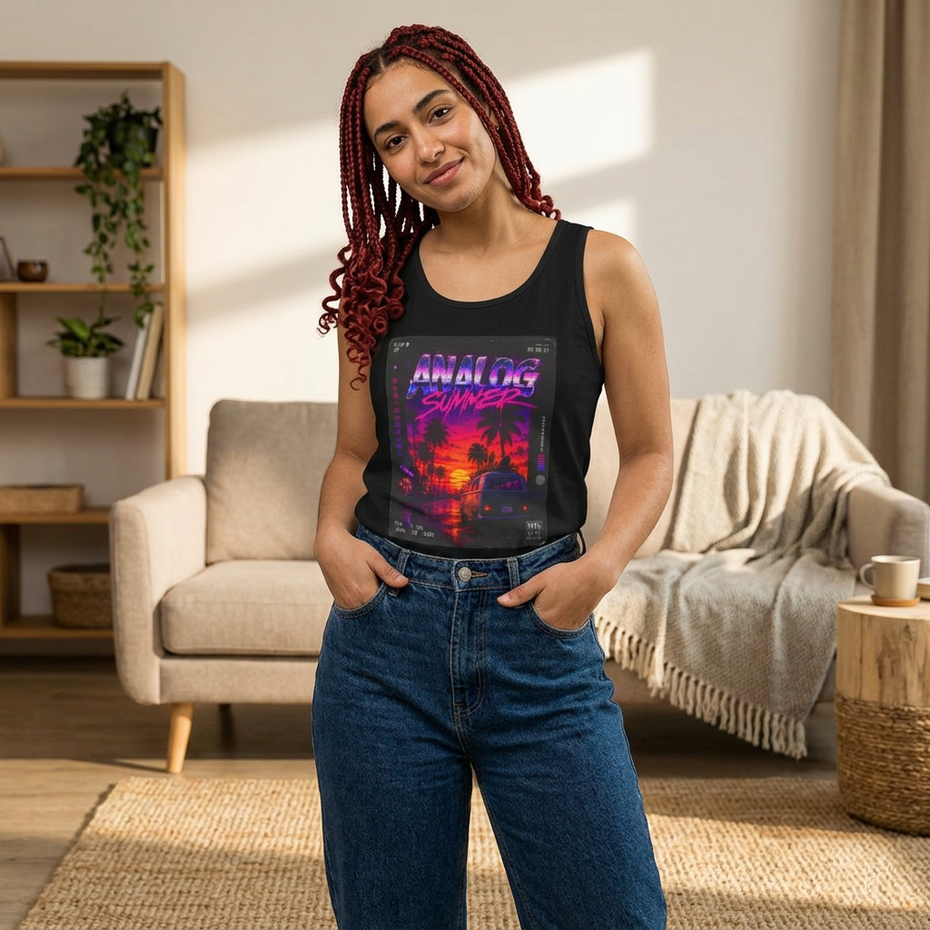 Analog Summer Synthwave Unisex Tank Top - Analog Magic