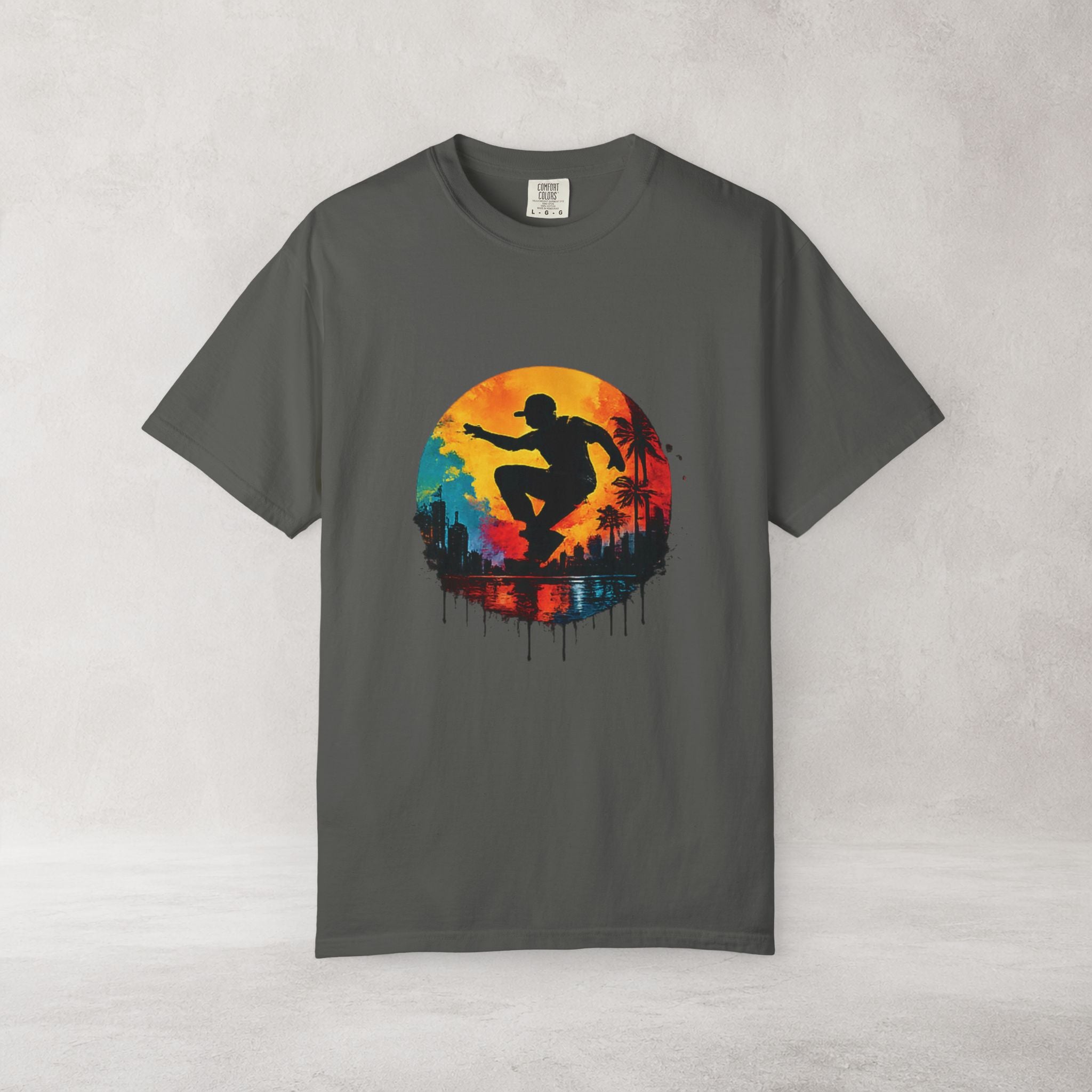 Color Splash Surfer T Shirt | Comfort Colors 1717 Beach Art Tee