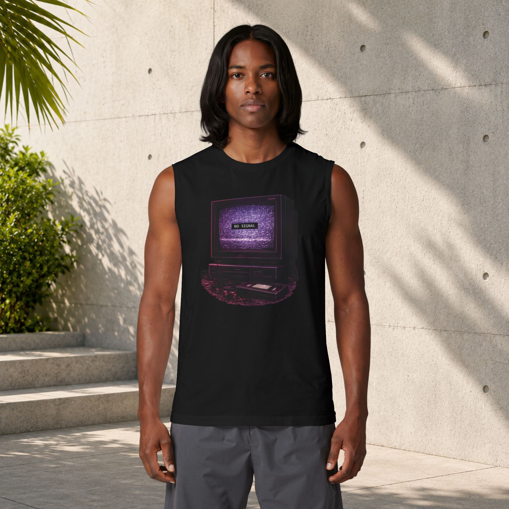 No Signal Muscle Tank | Retro VHS TV Graphic Streetwear Tank