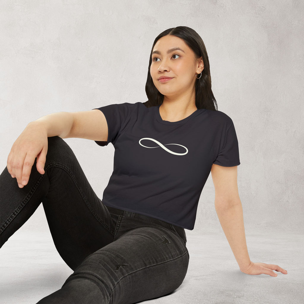 Infinity Symbol Crop Top for Women | Minimalist Graphic Tee