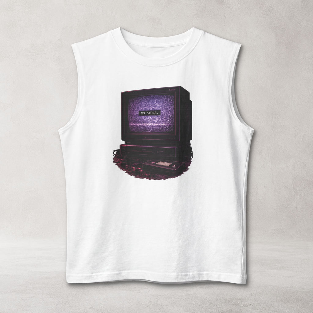 No Signal Muscle Tank | Retro VHS TV Graphic Streetwear Tank