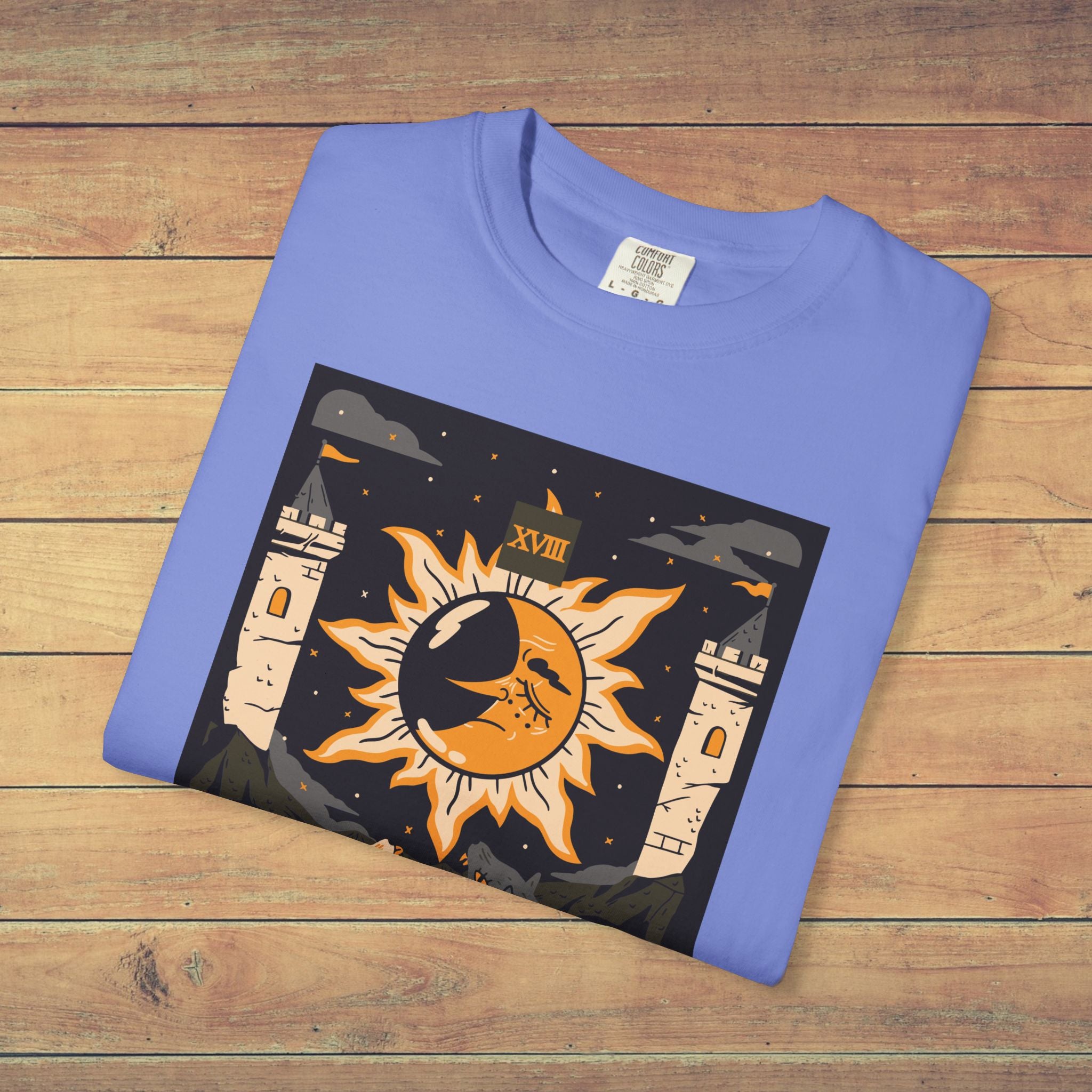 The Moon Tarot Card T Shirt |  Comfort Colors 1717 Mystical Lunar Graphic Tee