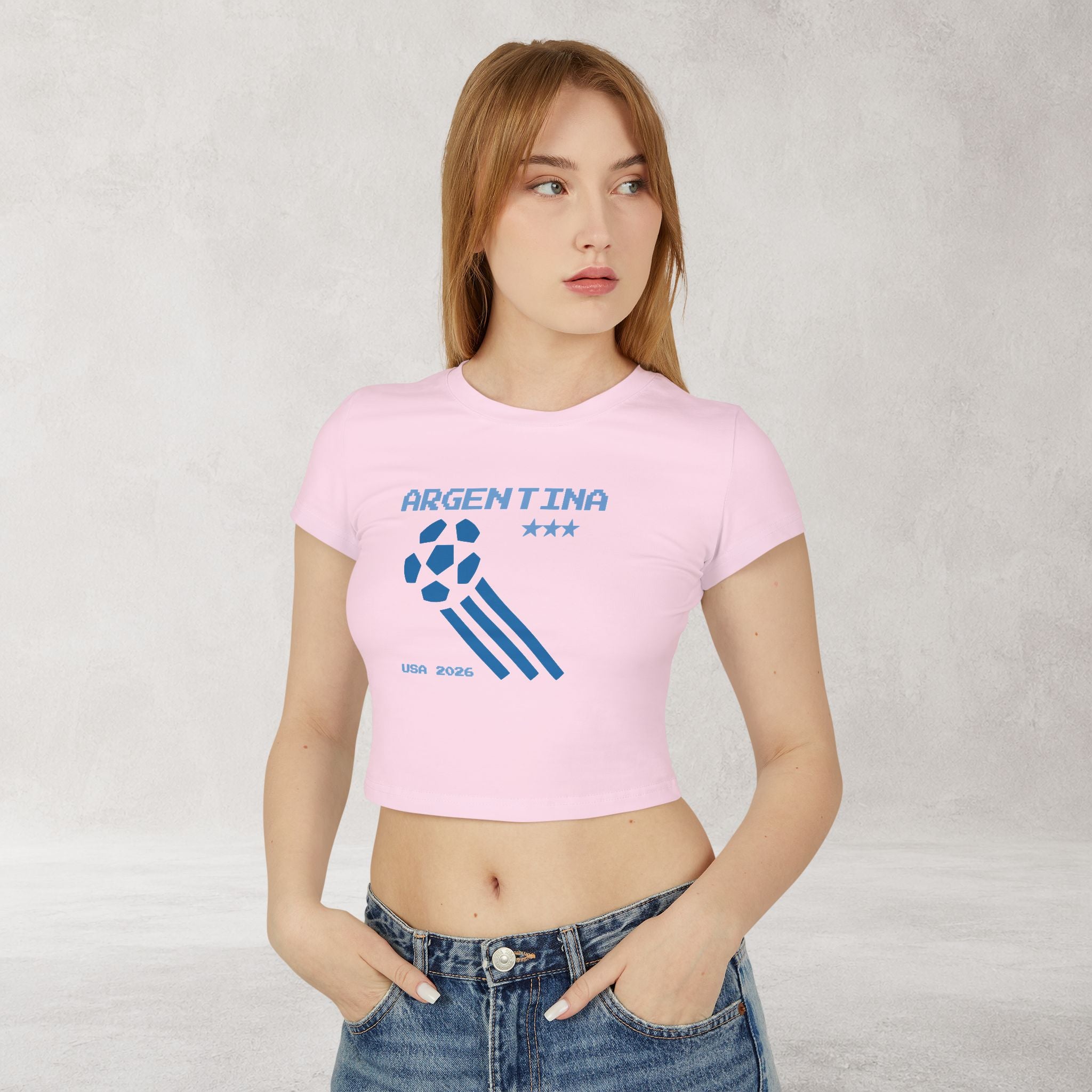 Argentina Soccer Crop Top | Women's Football Fan Tee