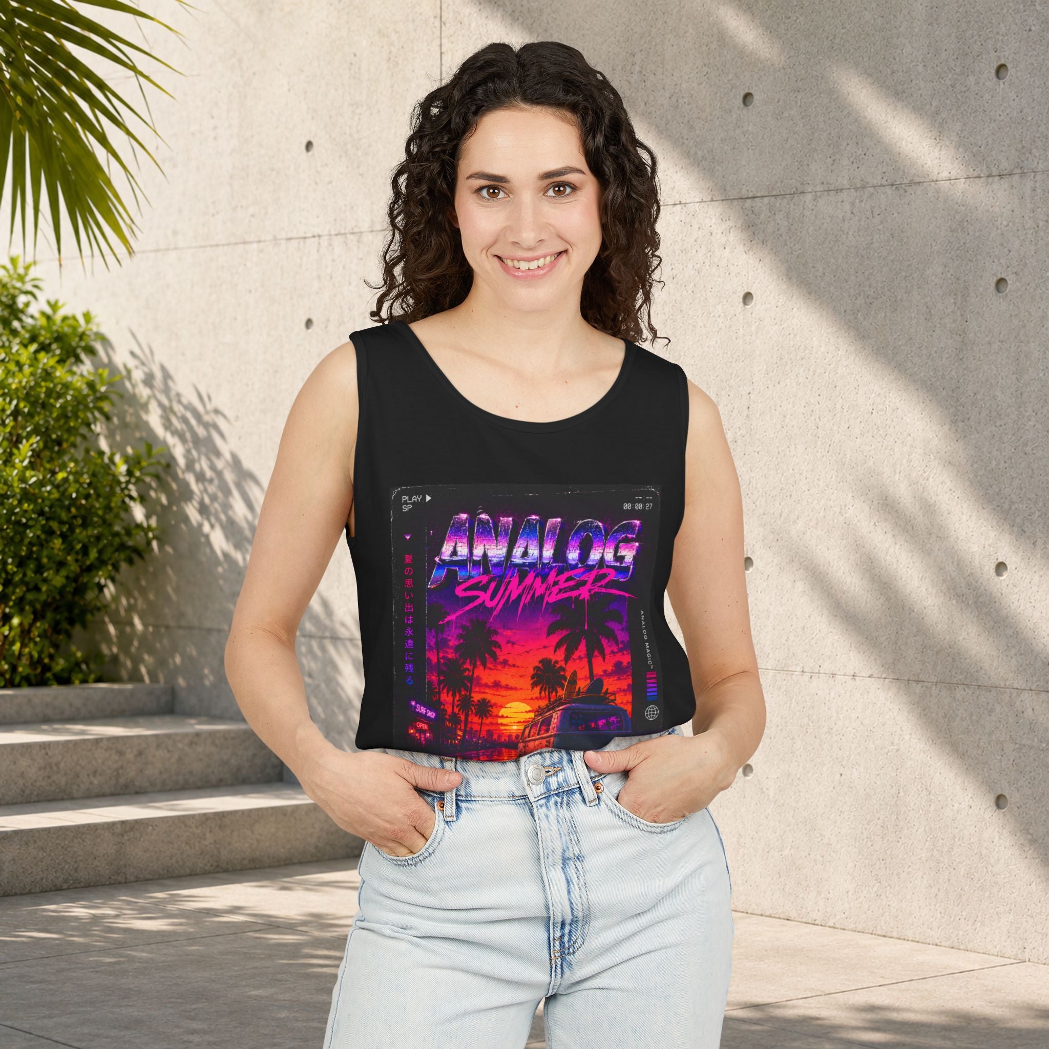 Analog Summer Synthwave Unisex Tank Top - Analog Magic