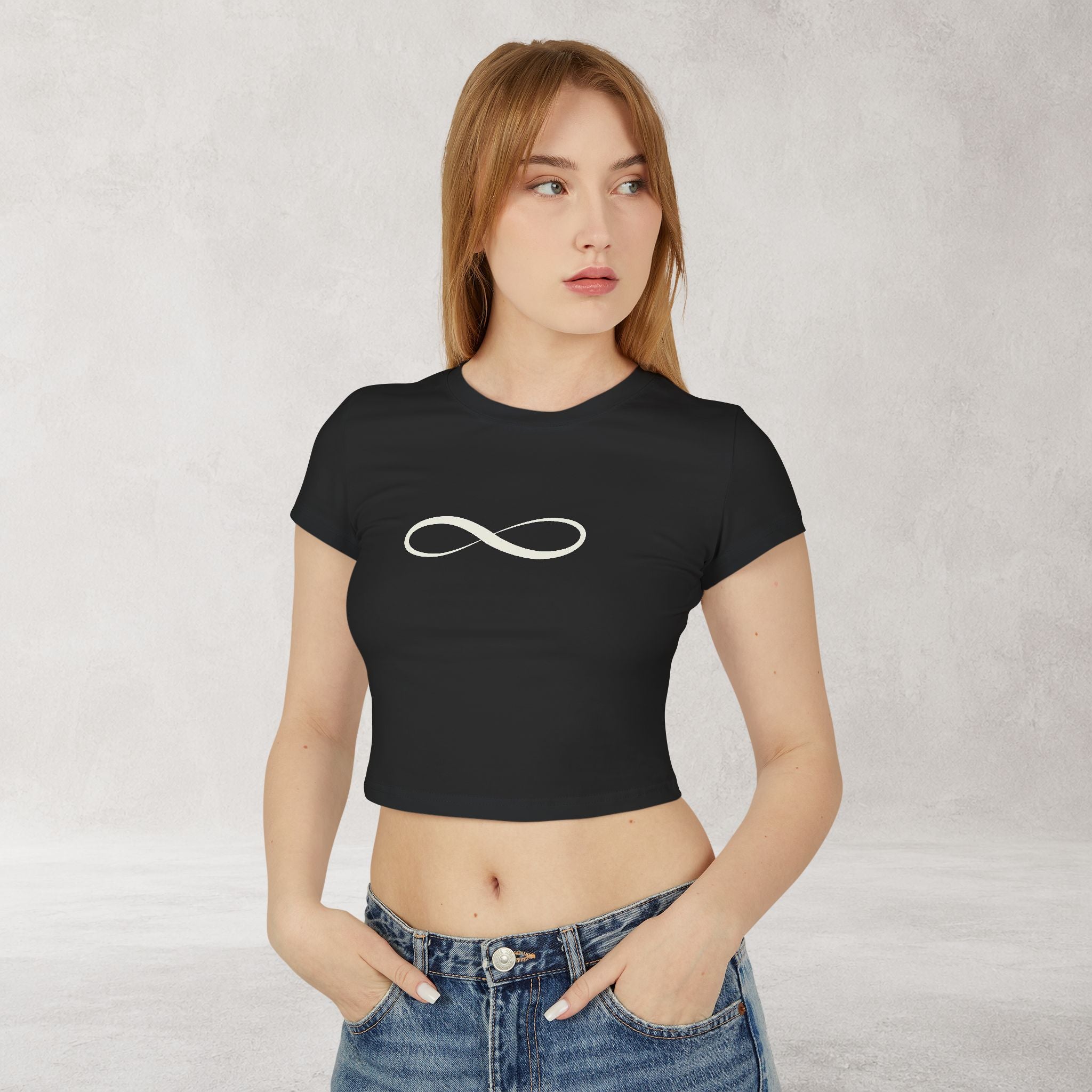 Infinity Symbol Baby Tee | Minimalist Women's Crop Top
