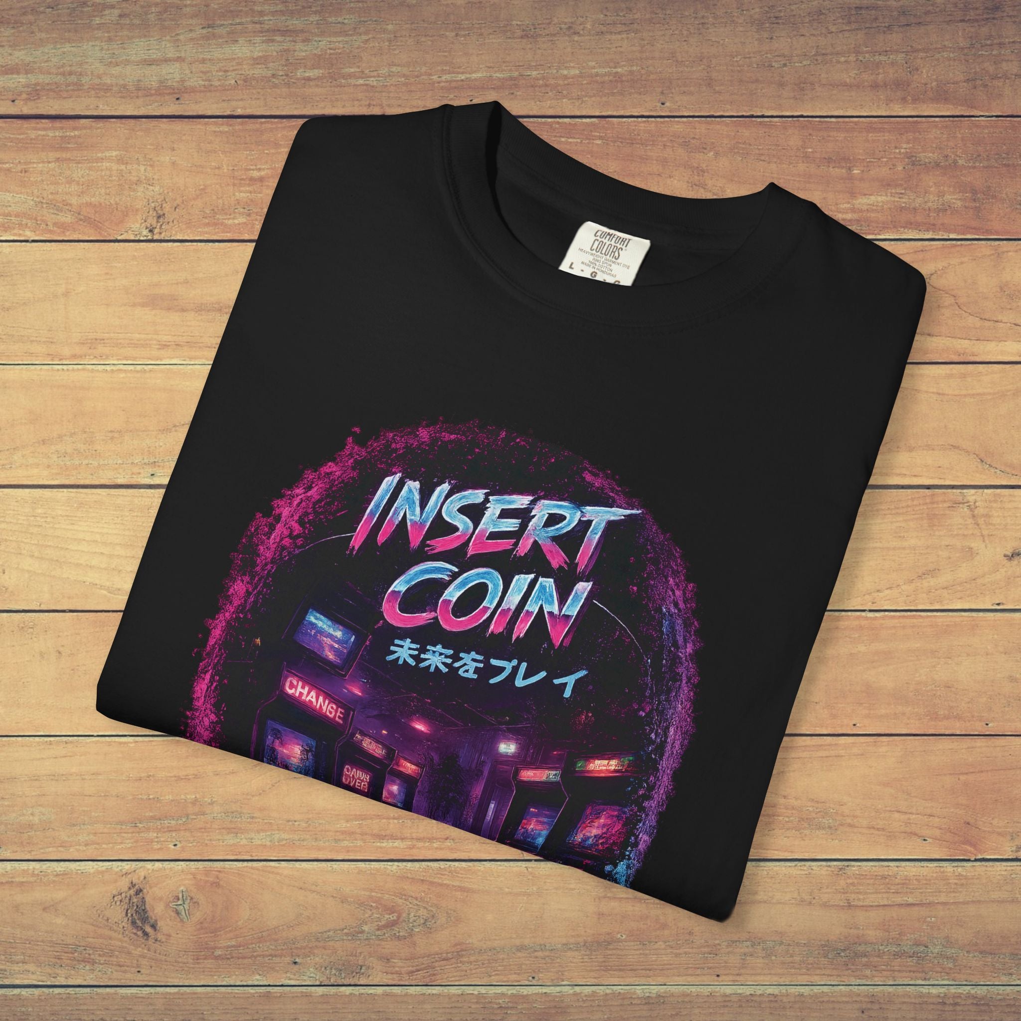 Insert Coin Retro Arcade T Shirt | Comfort Colors 1717 Cyberpunk Gaming Tee