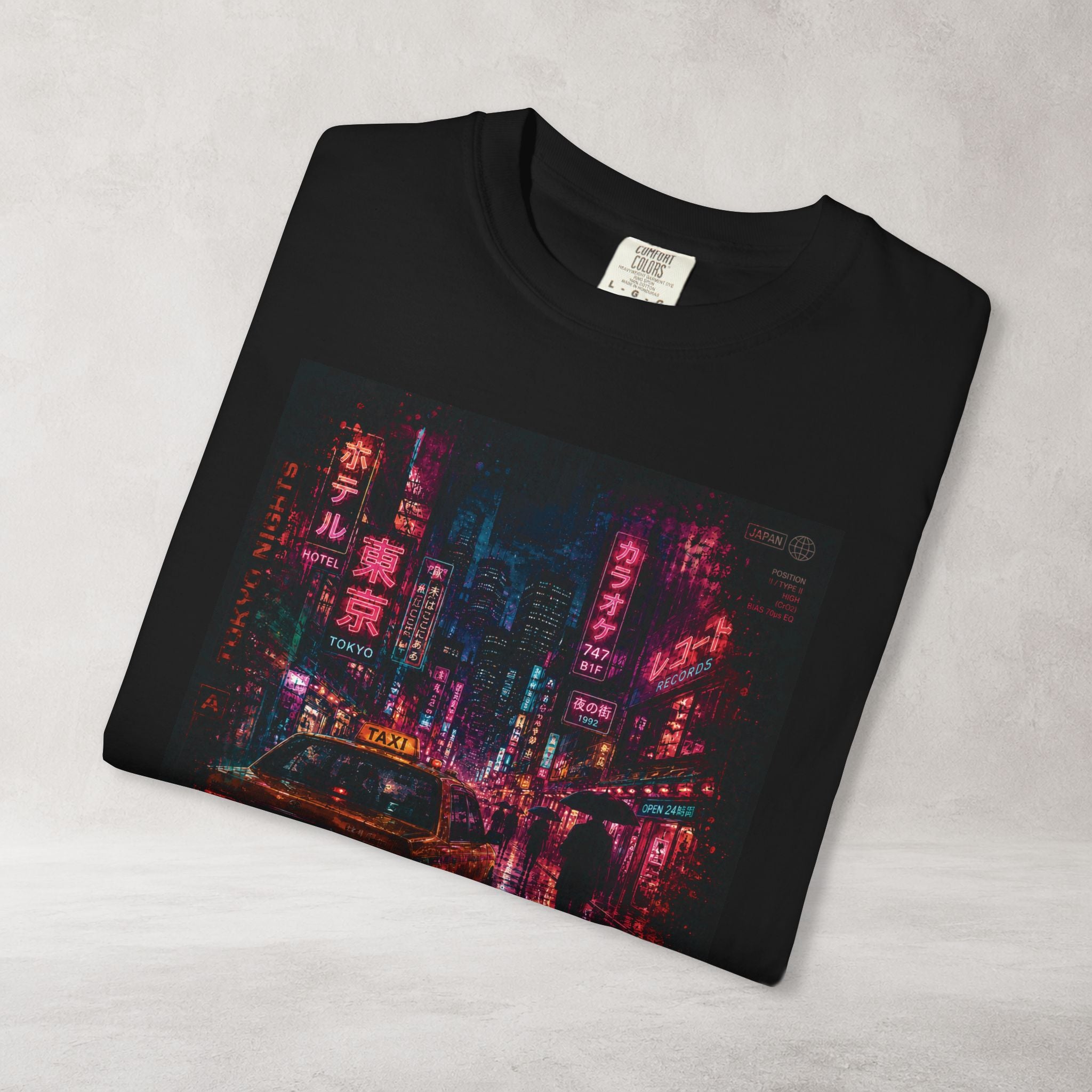 Neon City Reflections T Shirt | Comfort Colors 1717 Retro Cyberpunk Graphic Tee