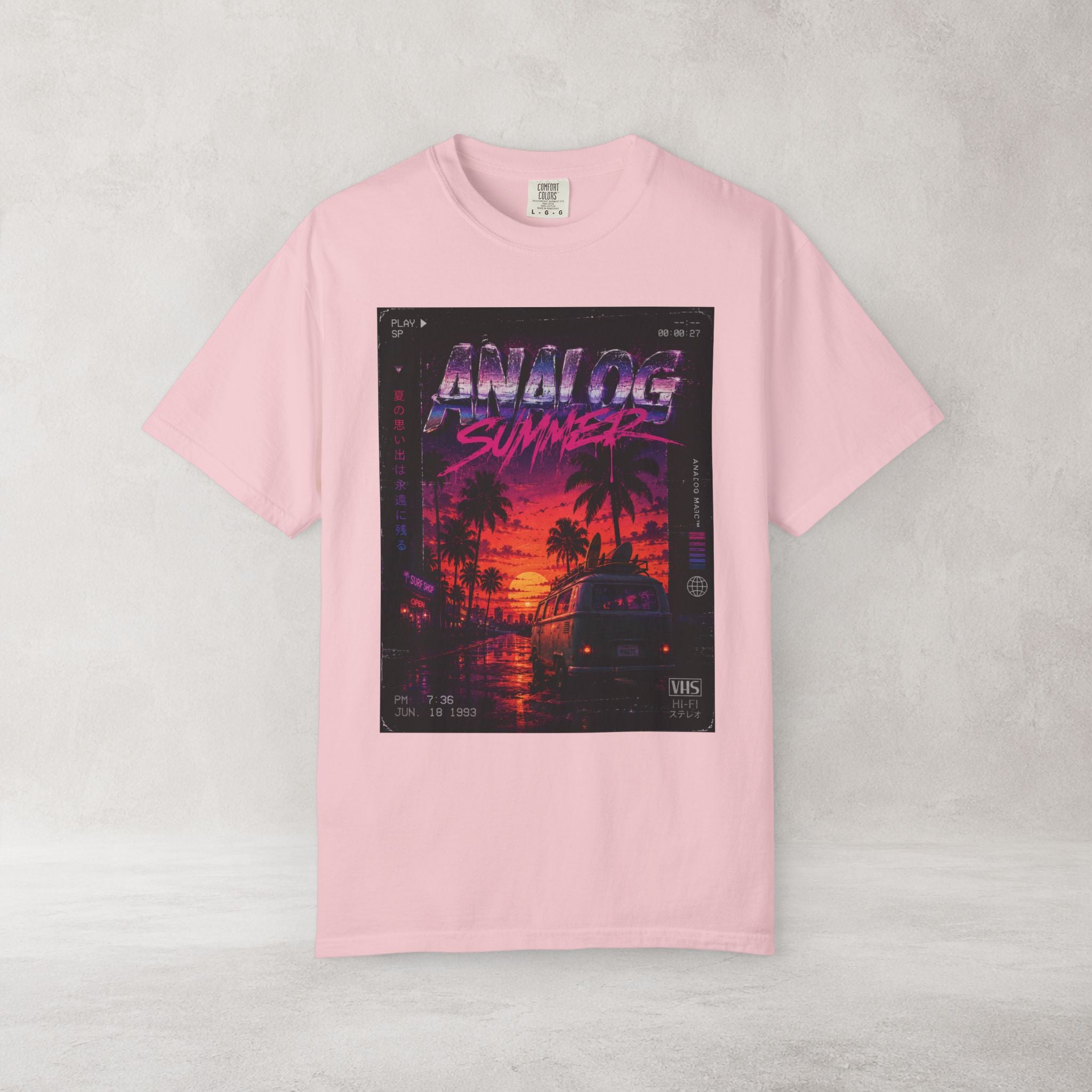 Analog Summer Vaporwave T Shirt | Comfort Colors 1717 Retro Synthwave Graphic Tee