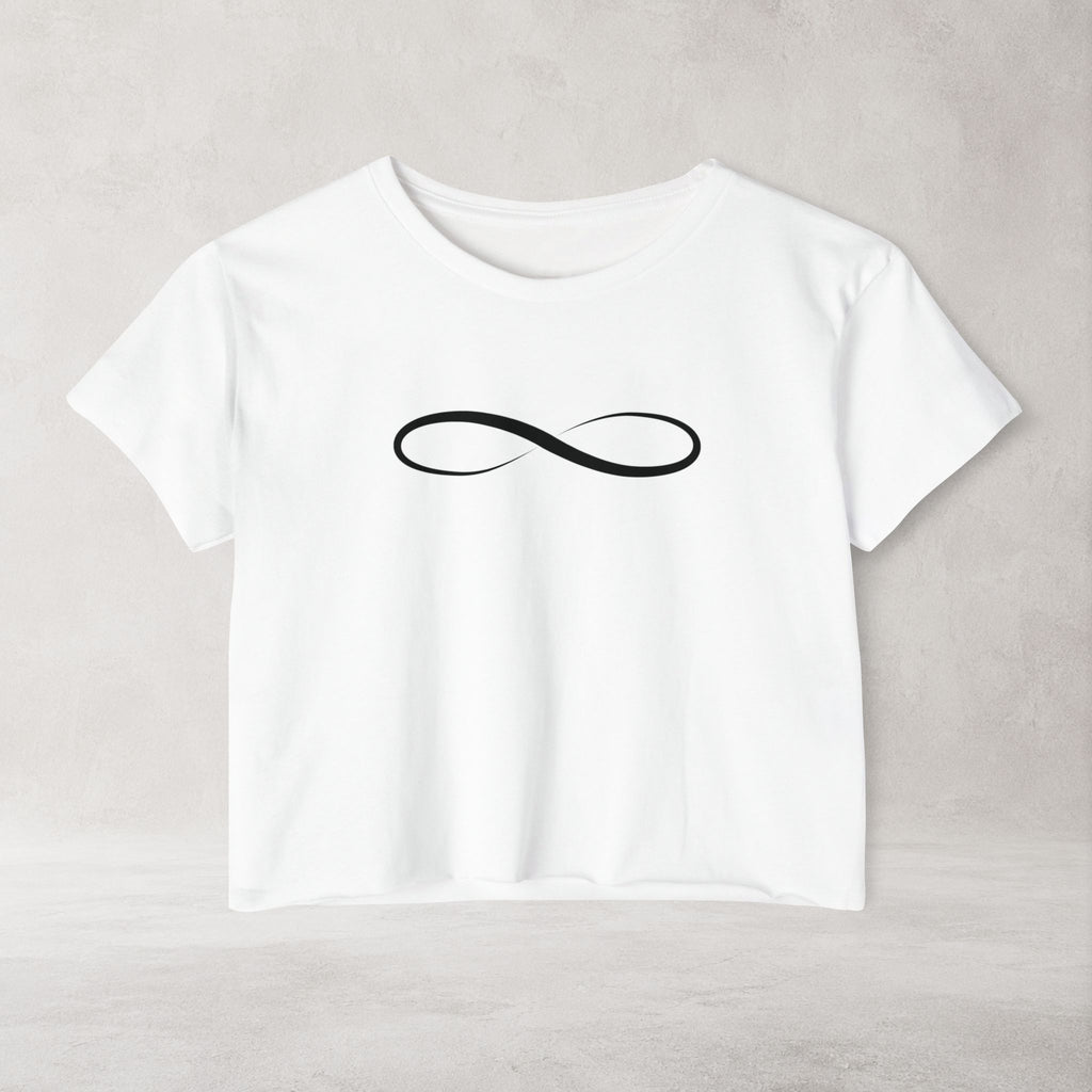 Infinity Symbol Crop Top for Women | Minimalist Graphic Tee