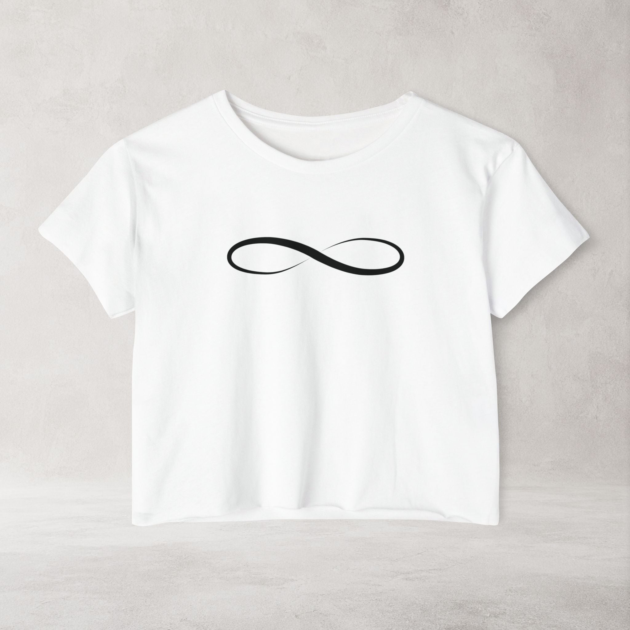 Infinity Symbol Crop Top for Women | Minimalist Graphic Tee