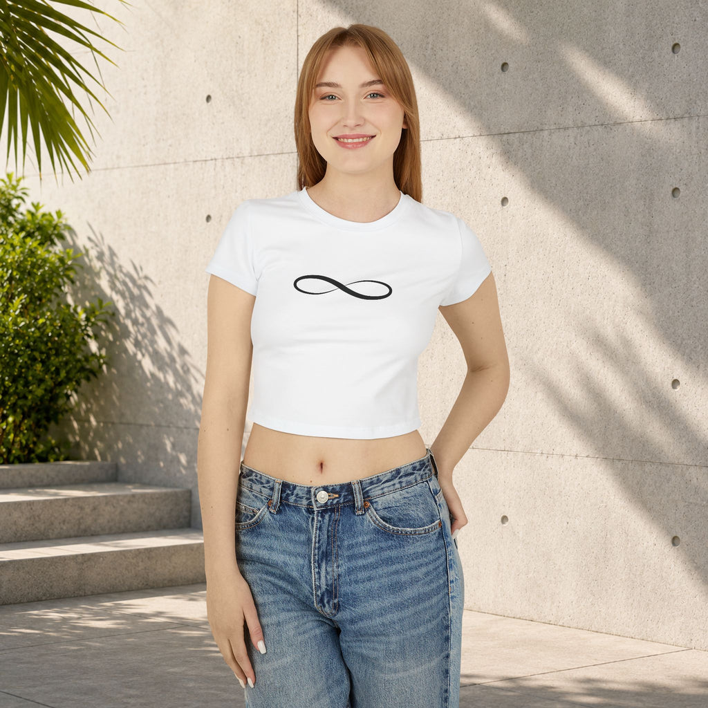 Infinity Symbol Baby Tee | Minimalist Women's Crop Top