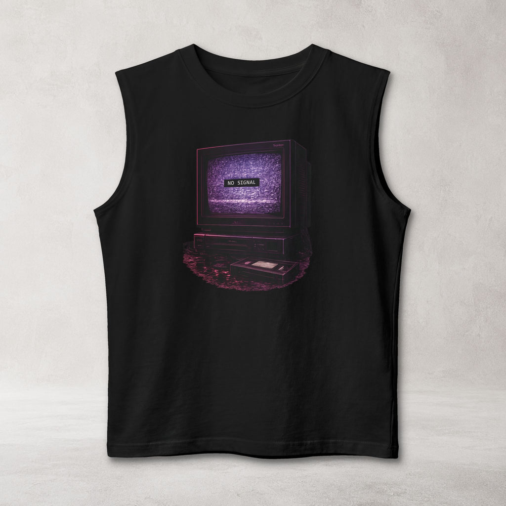 No Signal Muscle Tank | Retro VHS TV Graphic Streetwear Tank
