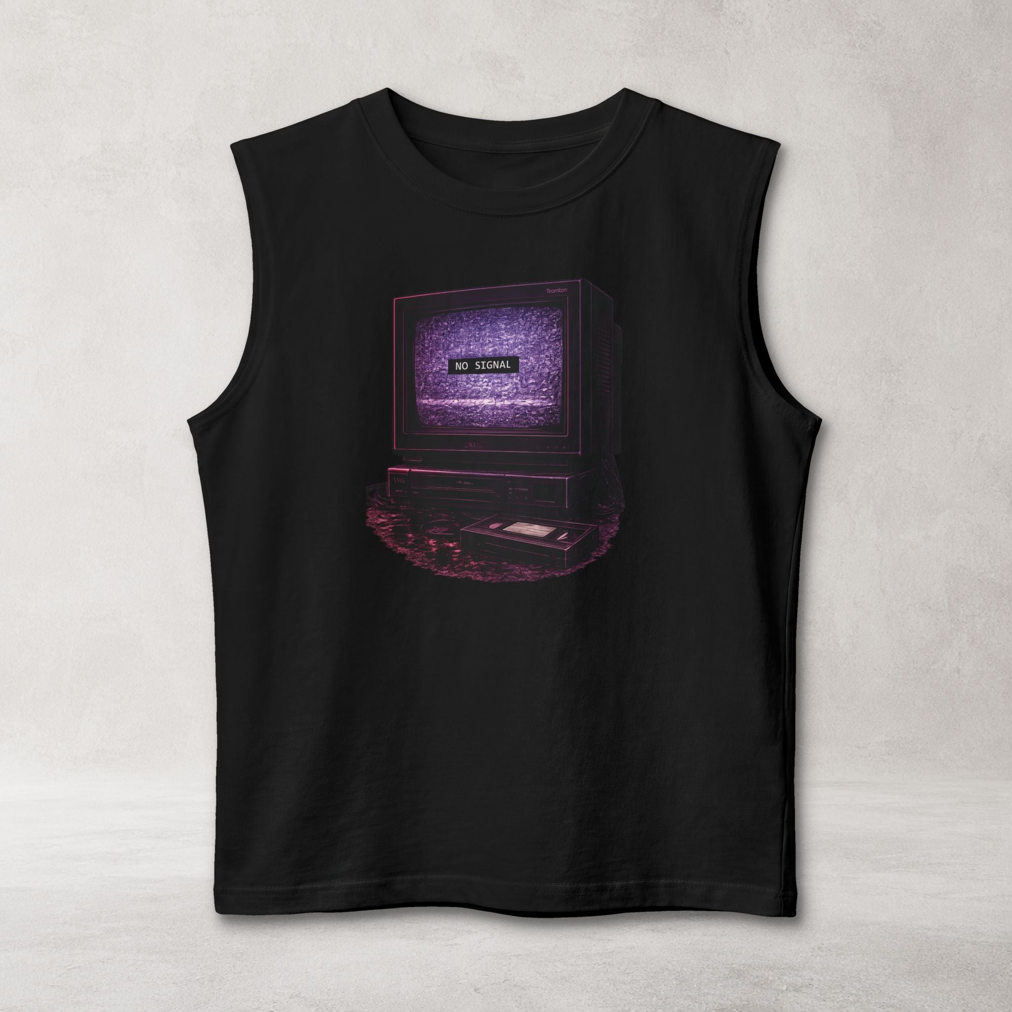 No Signal Muscle Tank | Retro VHS TV Graphic Streetwear Tank