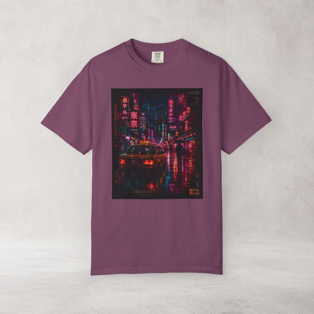 Neon City Reflections T Shirt | Comfort Colors 1717 Retro Cyberpunk Graphic Tee