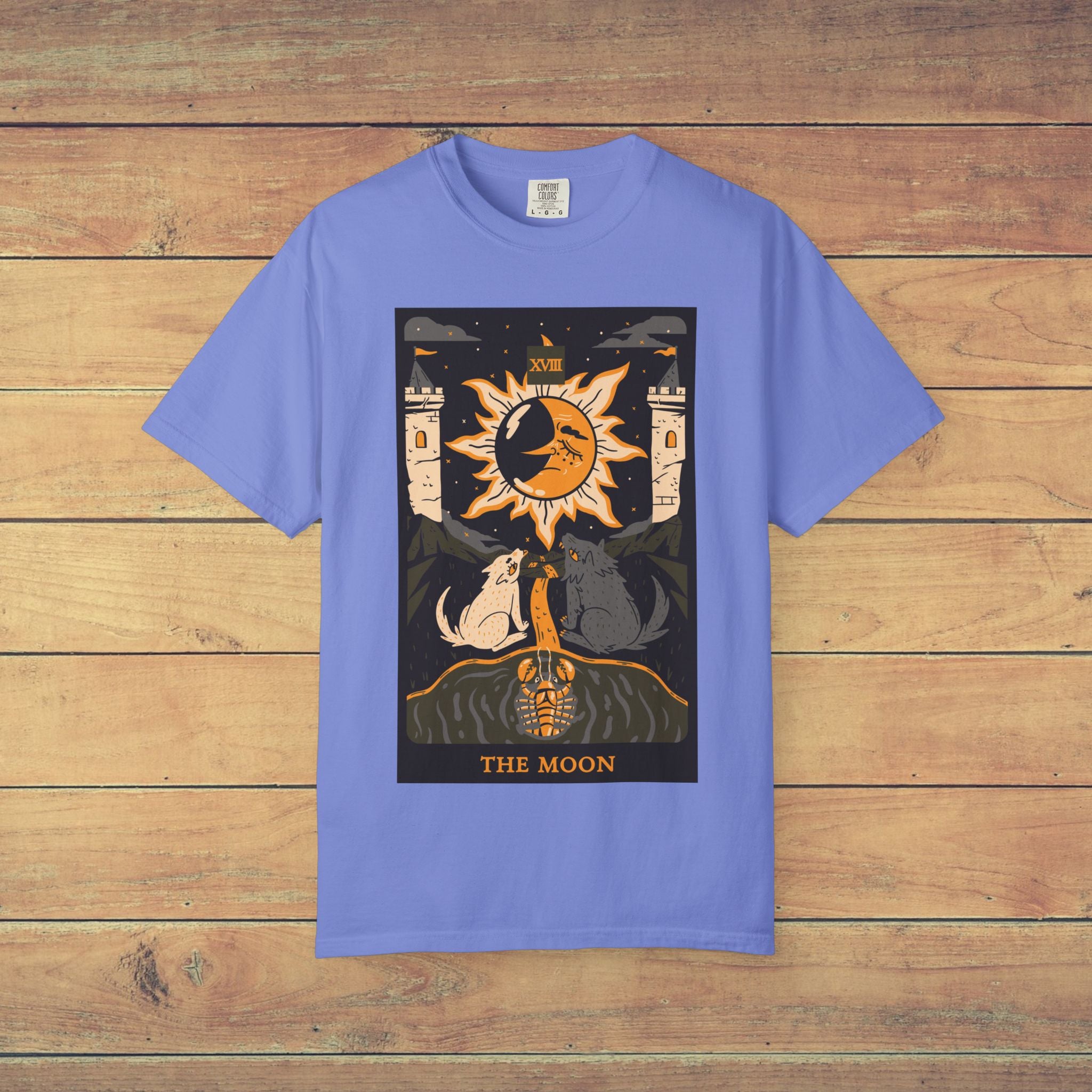 The Moon Tarot Card T Shirt |  Comfort Colors 1717 Mystical Lunar Graphic Tee