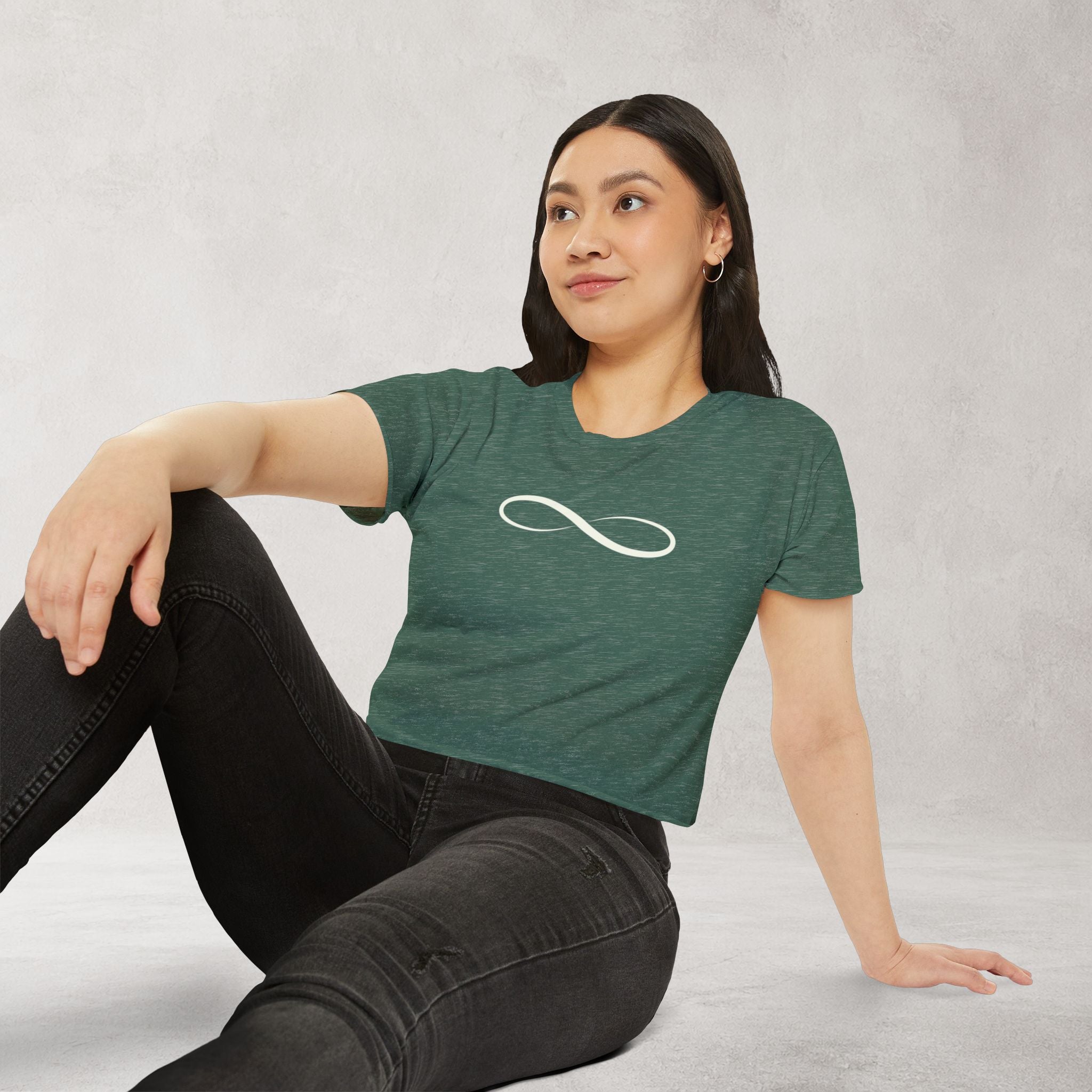 Infinity Symbol Crop Top for Women | Minimalist Graphic Tee