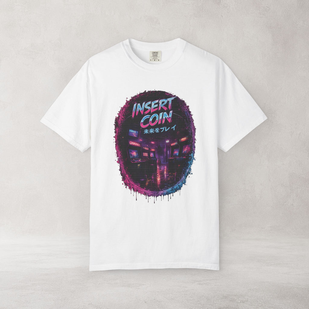 Insert Coin Retro Arcade T Shirt | Comfort Colors 1717 Cyberpunk Gaming Tee