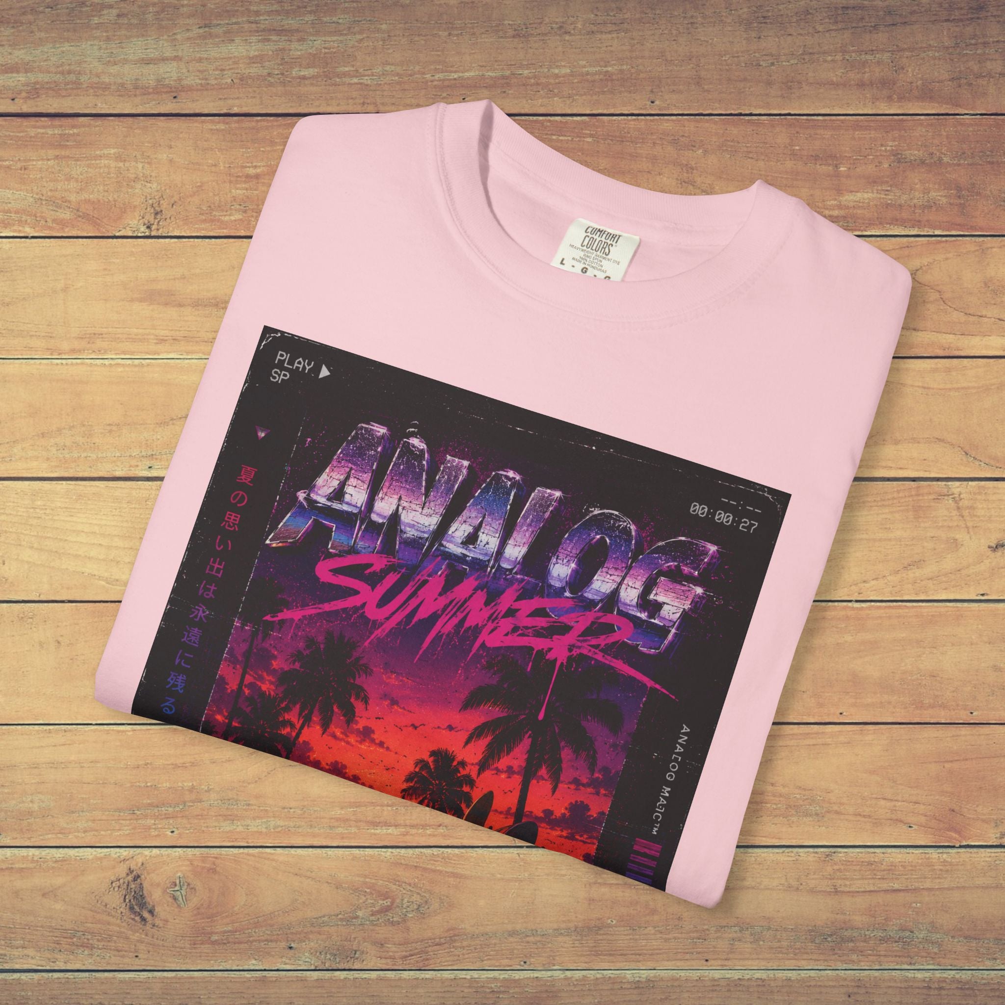 Analog Summer Vaporwave T Shirt | Comfort Colors 1717 Retro Synthwave Graphic Tee