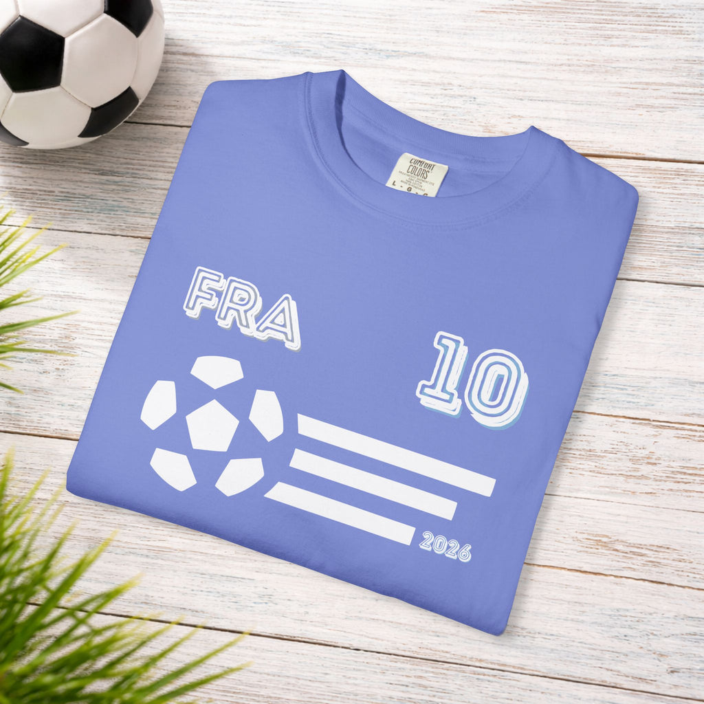 France No. 10 Football T-Shirt | FRA 10 Soccer Fan Tee | Comfort Colors 1717