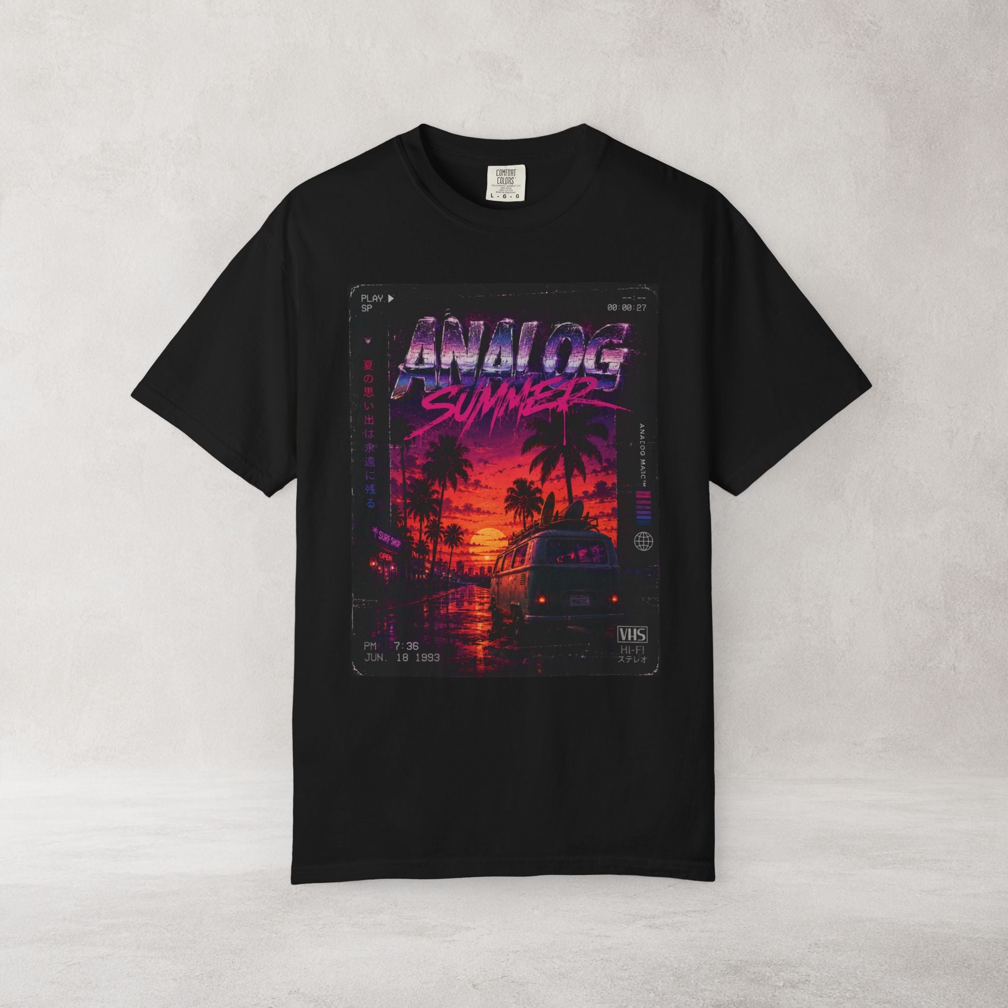 Analog Summer Vaporwave T Shirt | Comfort Colors 1717 Retro Synthwave Graphic Tee