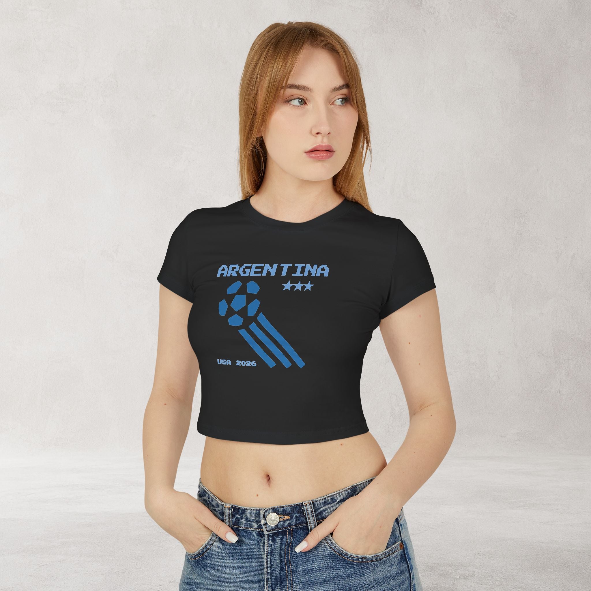 Argentina Soccer Crop Top | Women's Football Fan Tee