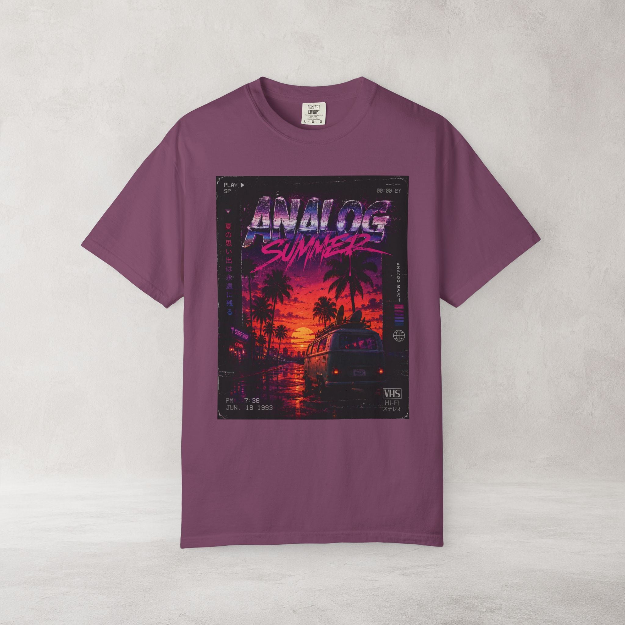 Analog Summer Vaporwave T Shirt | Comfort Colors 1717 Retro Synthwave Graphic Tee