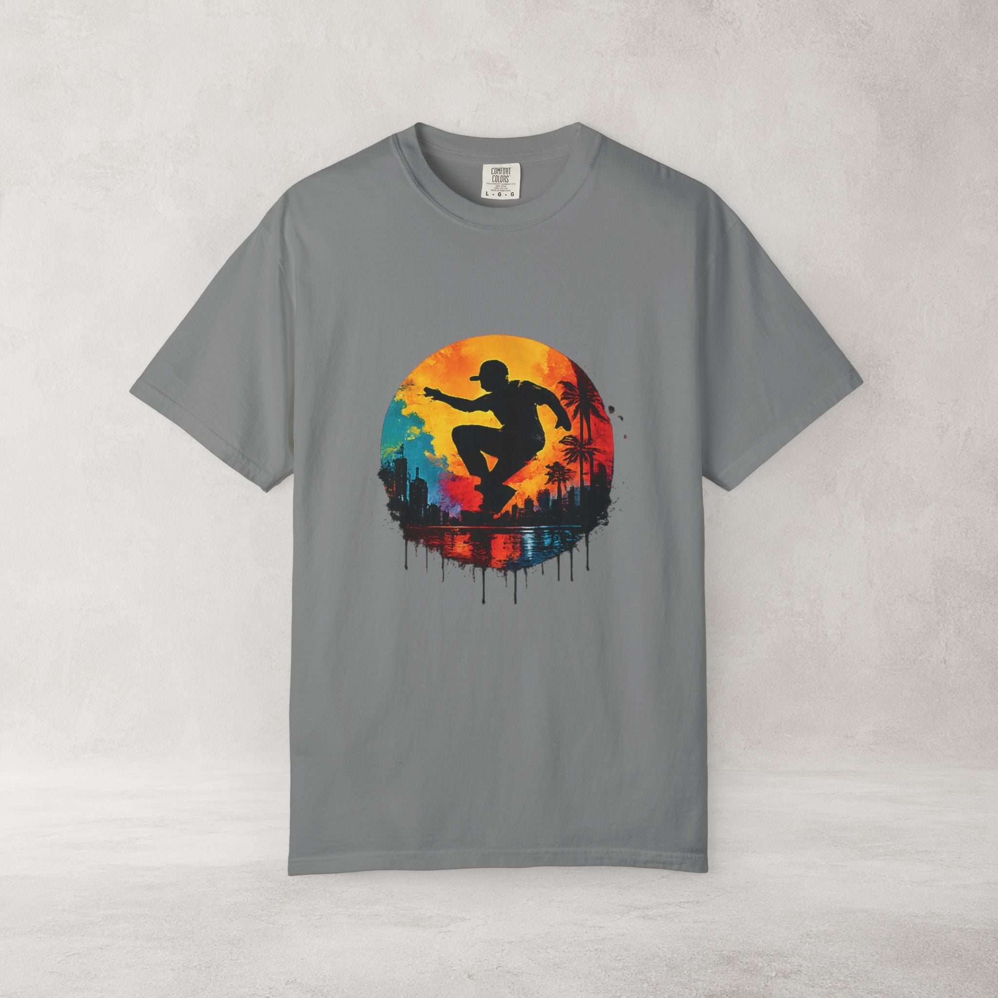 Color Splash Surfer T Shirt | Comfort Colors 1717 Beach Art Tee