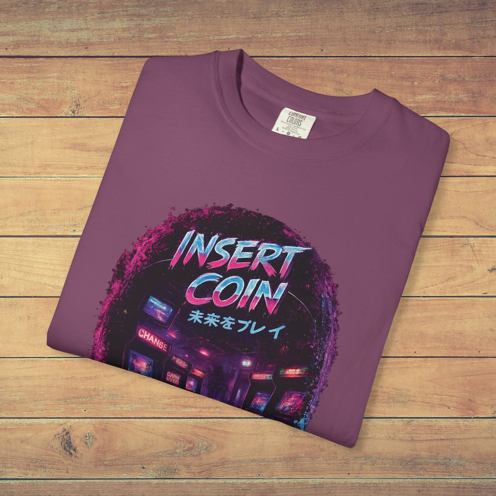 Insert Coin Retro Arcade T Shirt | Comfort Colors 1717 Cyberpunk Gaming Tee